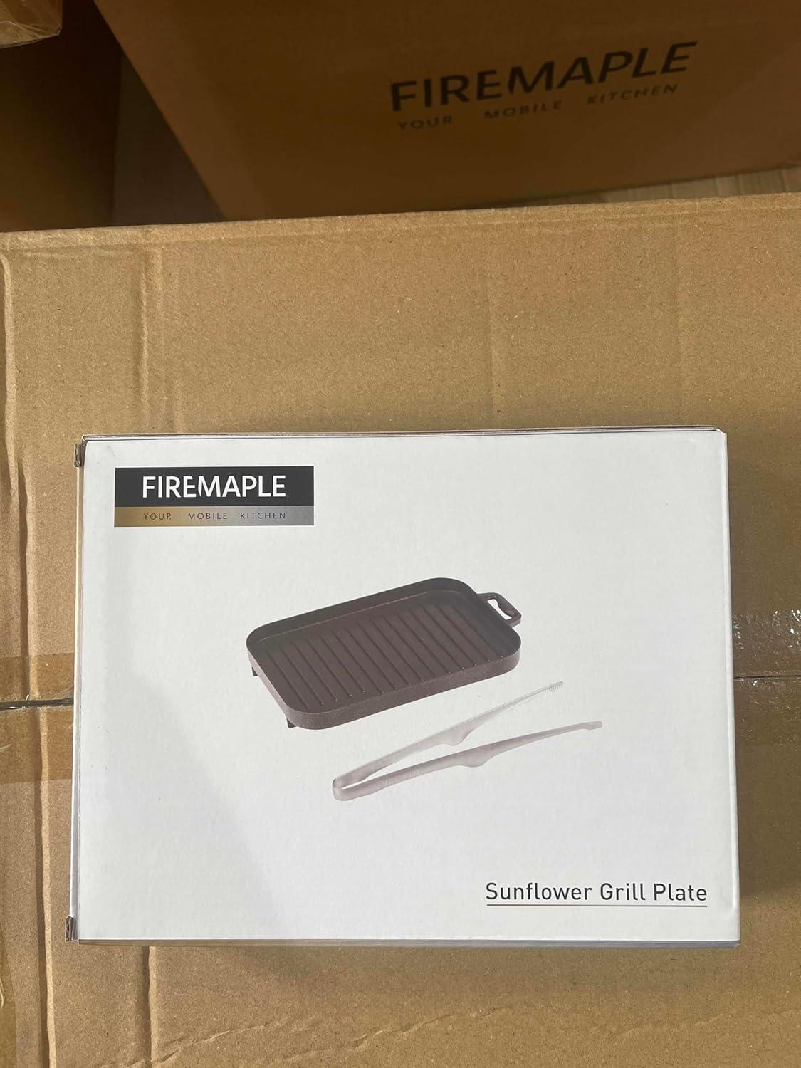 imageFire Maple Compact Aluminium Alloy Mini Griddle Set with Stainless Steel Tongs Portable Heating Kit for Outdoor and Indoor Use