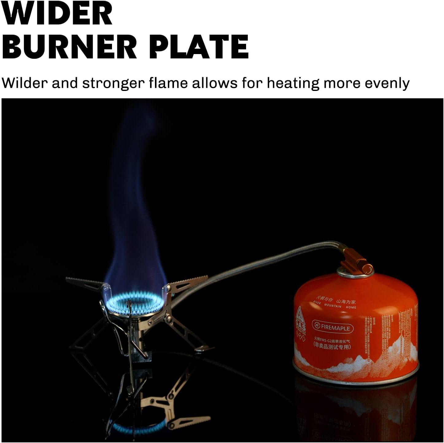 imageFire Maple FMS118 Camping and Backpacking Stove Portable Foldable Gas Burner with preheat tube Ideal for Backpacking Hiking Camping Emergency use