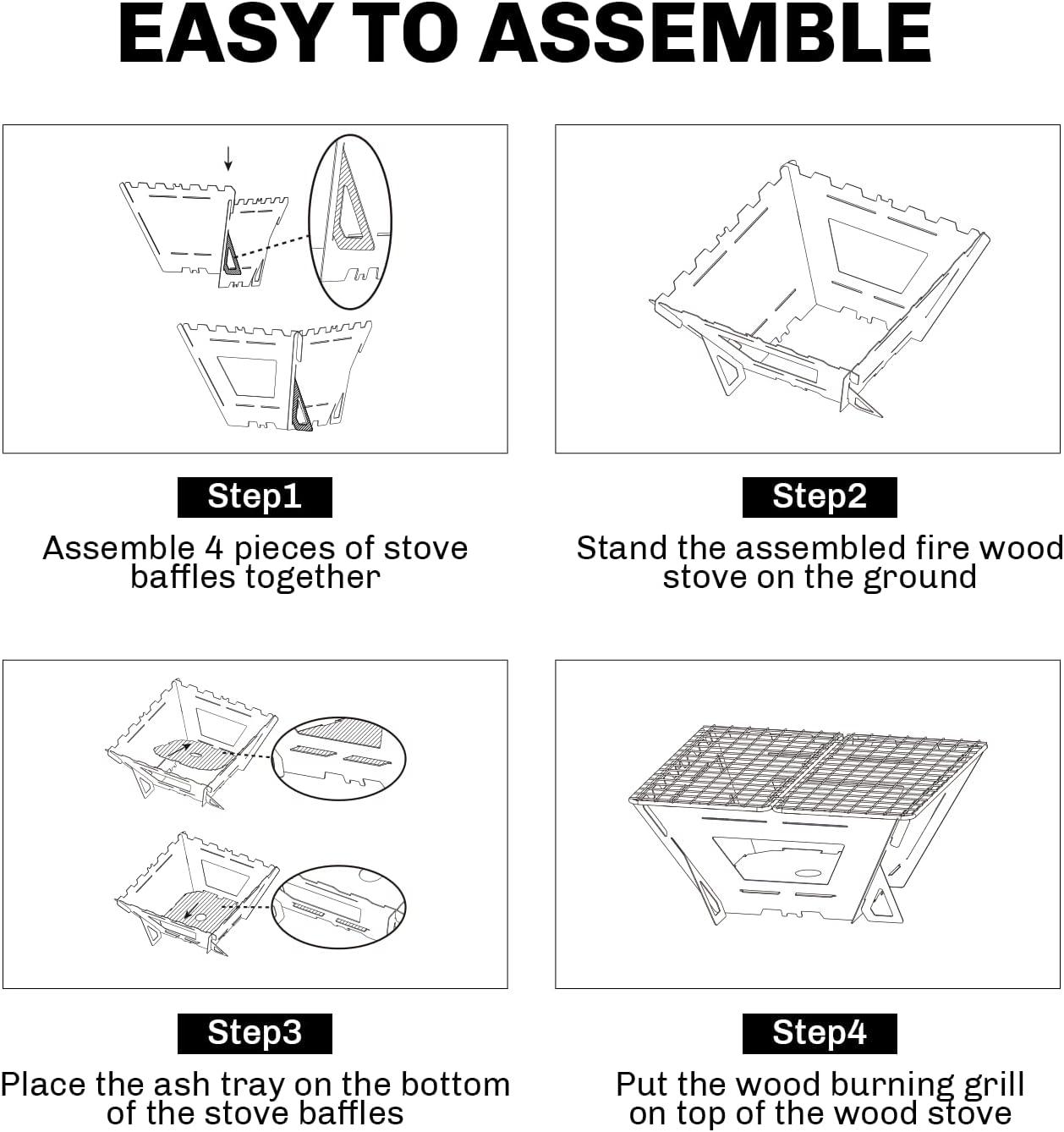 imageFire Maple Maverick Wood Stove Portable Durable Stainless Steel Campfire Stove Ideal for Camping Backpacking Hiking Trips Triangle VersionSquare Version