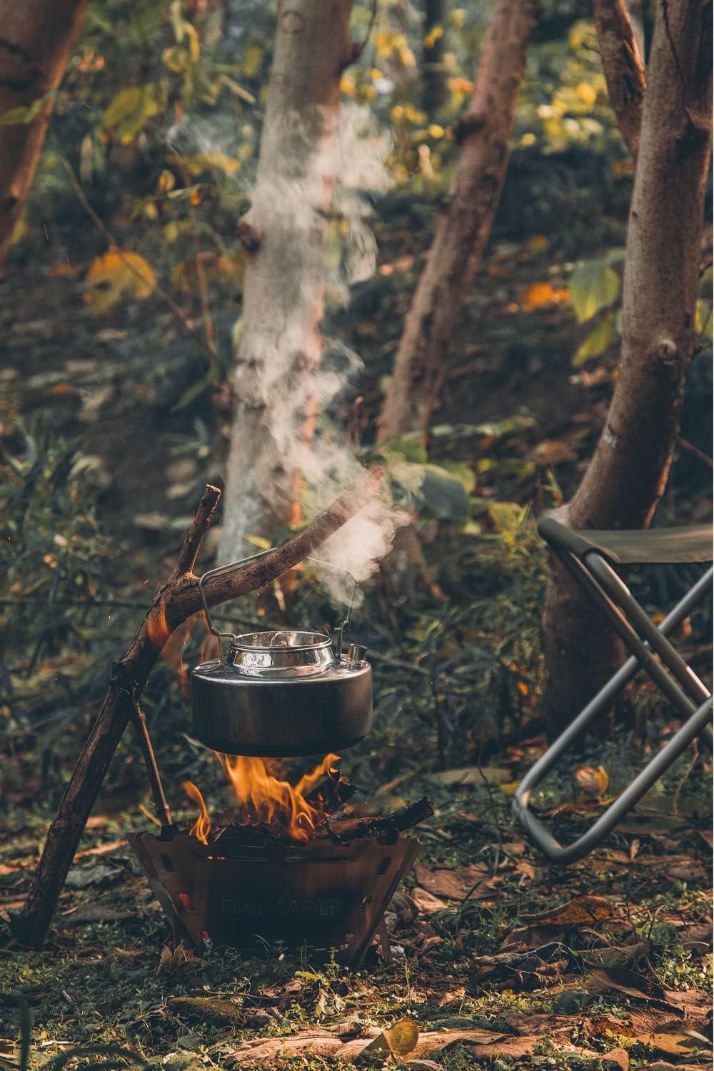 imageFire Maple Maverick Wood Stove Portable Durable Stainless Steel Campfire Stove Ideal for Camping Backpacking Hiking Trips Triangle VersionTriangle Version