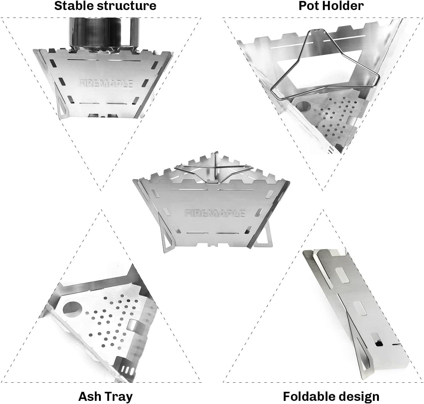 imageFire Maple Maverick Wood Stove Portable Durable Stainless Steel Campfire Stove Ideal for Camping Backpacking Hiking Trips Triangle VersionTriangle Version