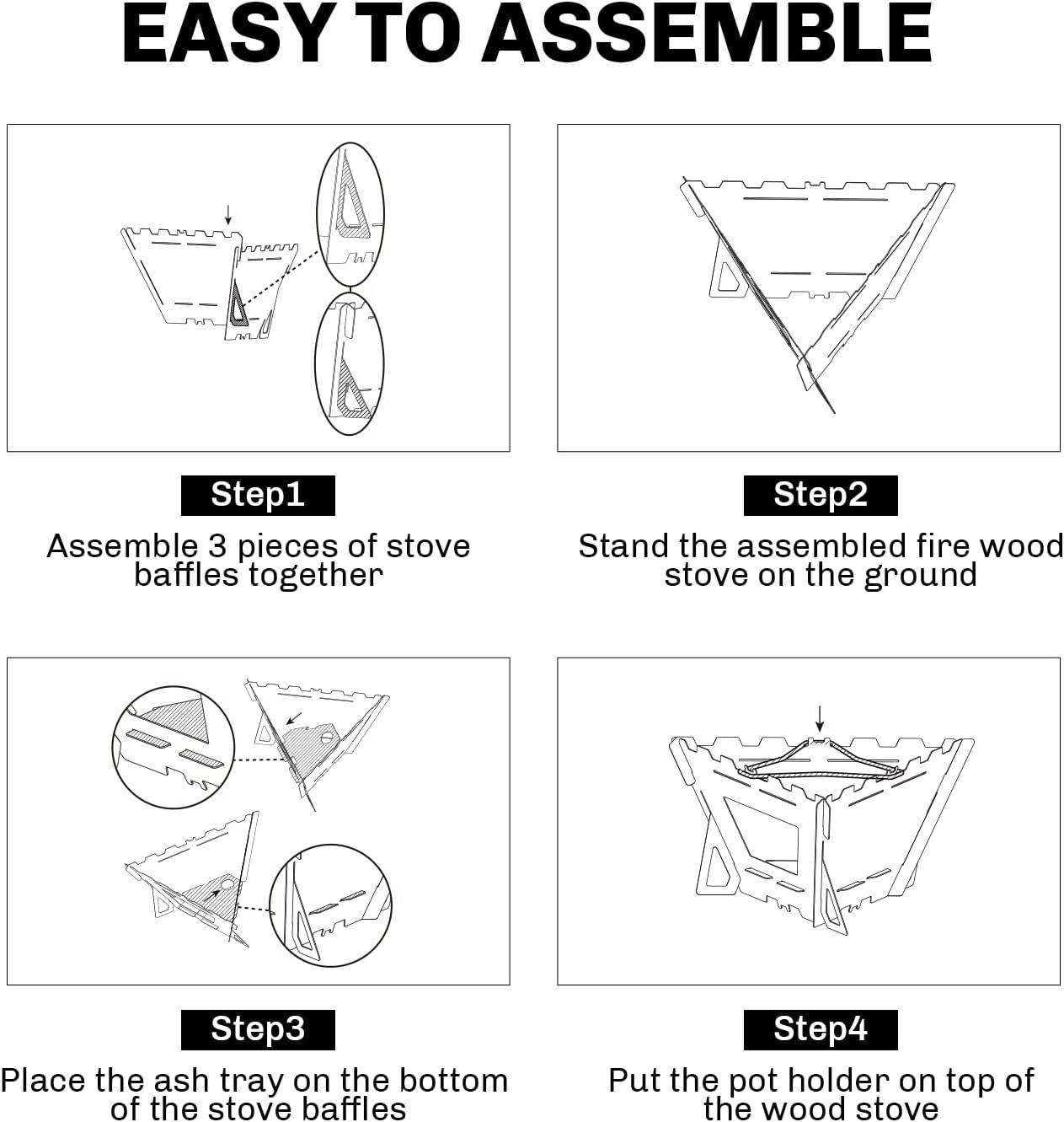 imageFire Maple Maverick Wood Stove Portable Durable Stainless Steel Campfire Stove Ideal for Camping Backpacking Hiking Trips Triangle VersionTriangle Version