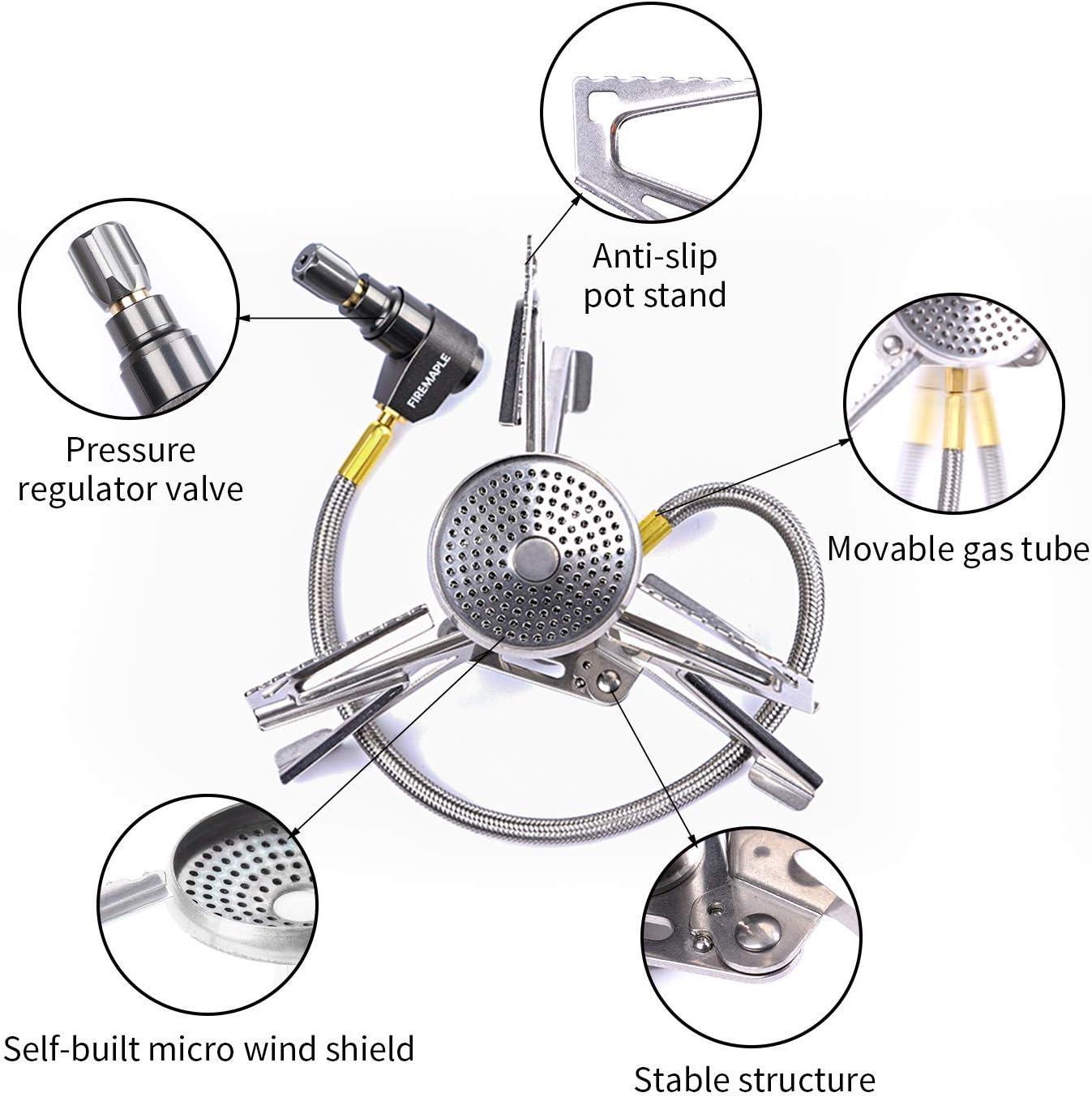imageFire Maple Polaris Pressure Regulator Stove Portable Camping Backpacking Stove Lightweight Durable Camp Cooking Stuff Wind Resistent Jet Burner Perfect Boiling Performance in Cold Weather Remote Version