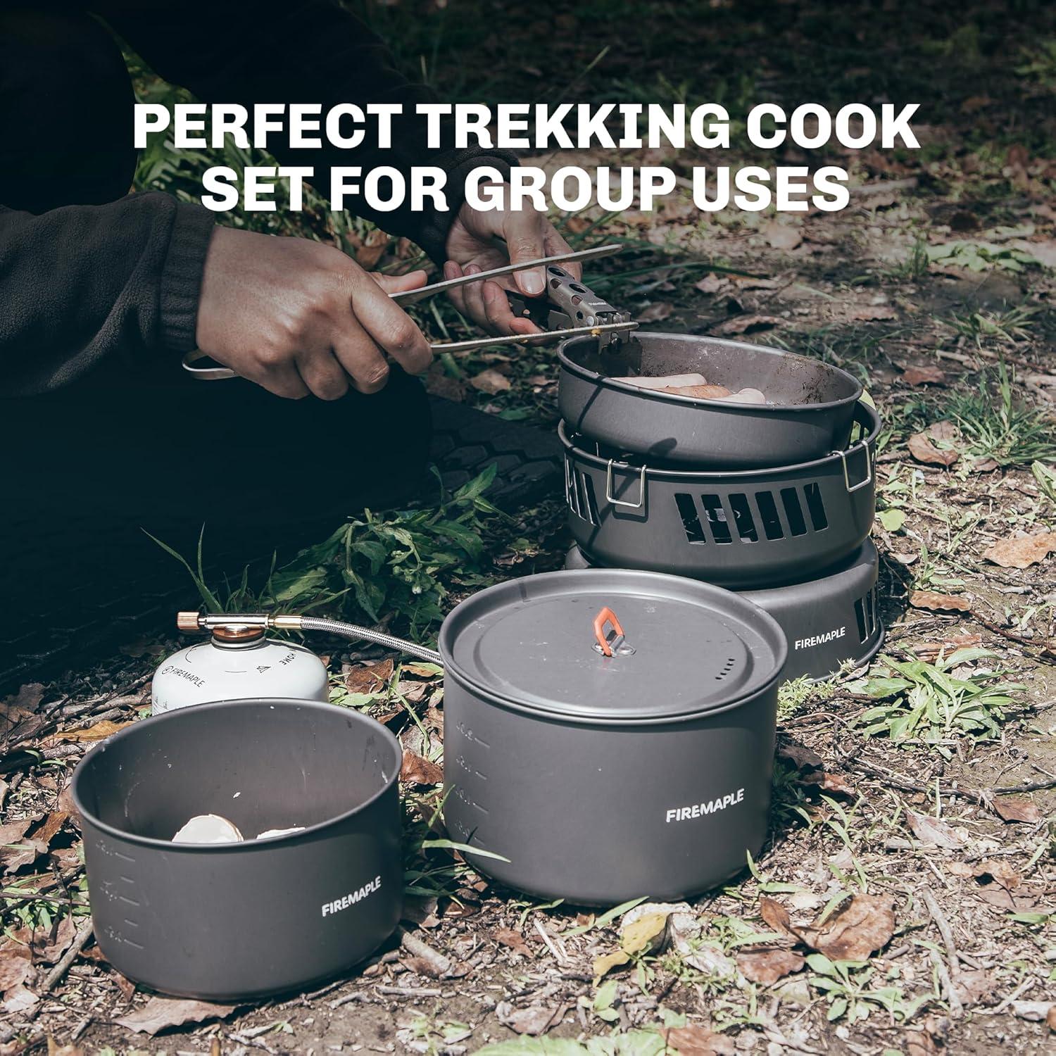 imageFire Maple Versatile Outdoor Cooking Set Gas Stove Aluminum Compact ampamp Durable Camping Cookware KitGas