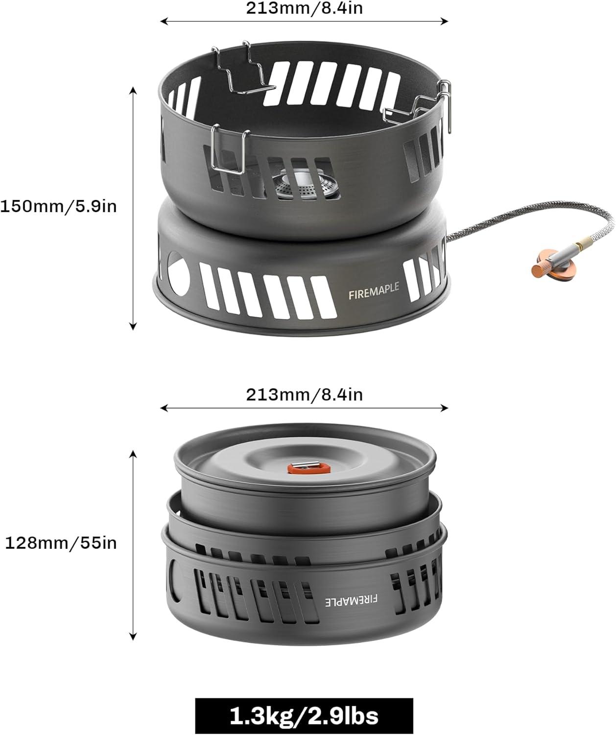 imageFire Maple Versatile Outdoor Cooking Set Gas Stove Aluminum Compact ampamp Durable Camping Cookware KitGas