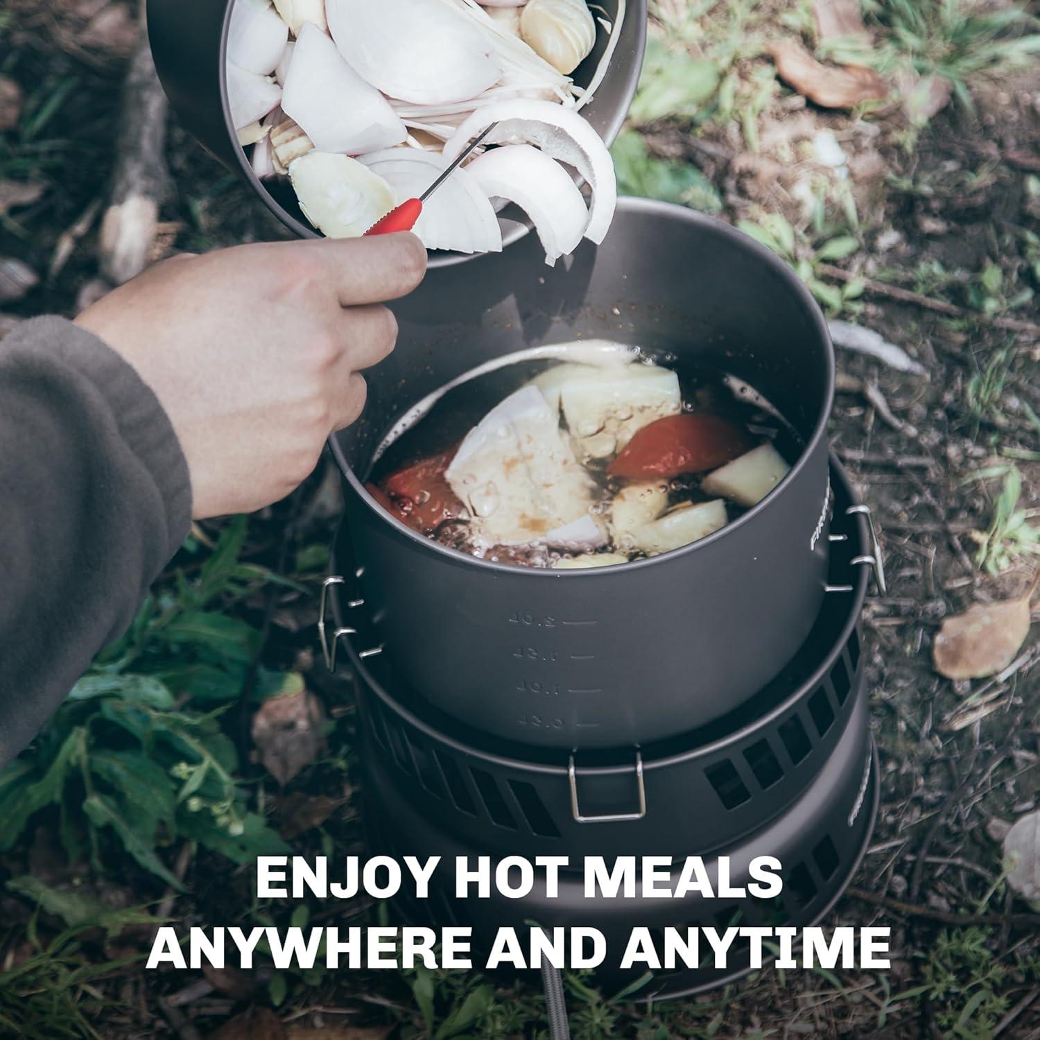 imageFire Maple Versatile Outdoor Cooking Set Gas Stove Aluminum Compact ampamp Durable Camping Cookware KitGas