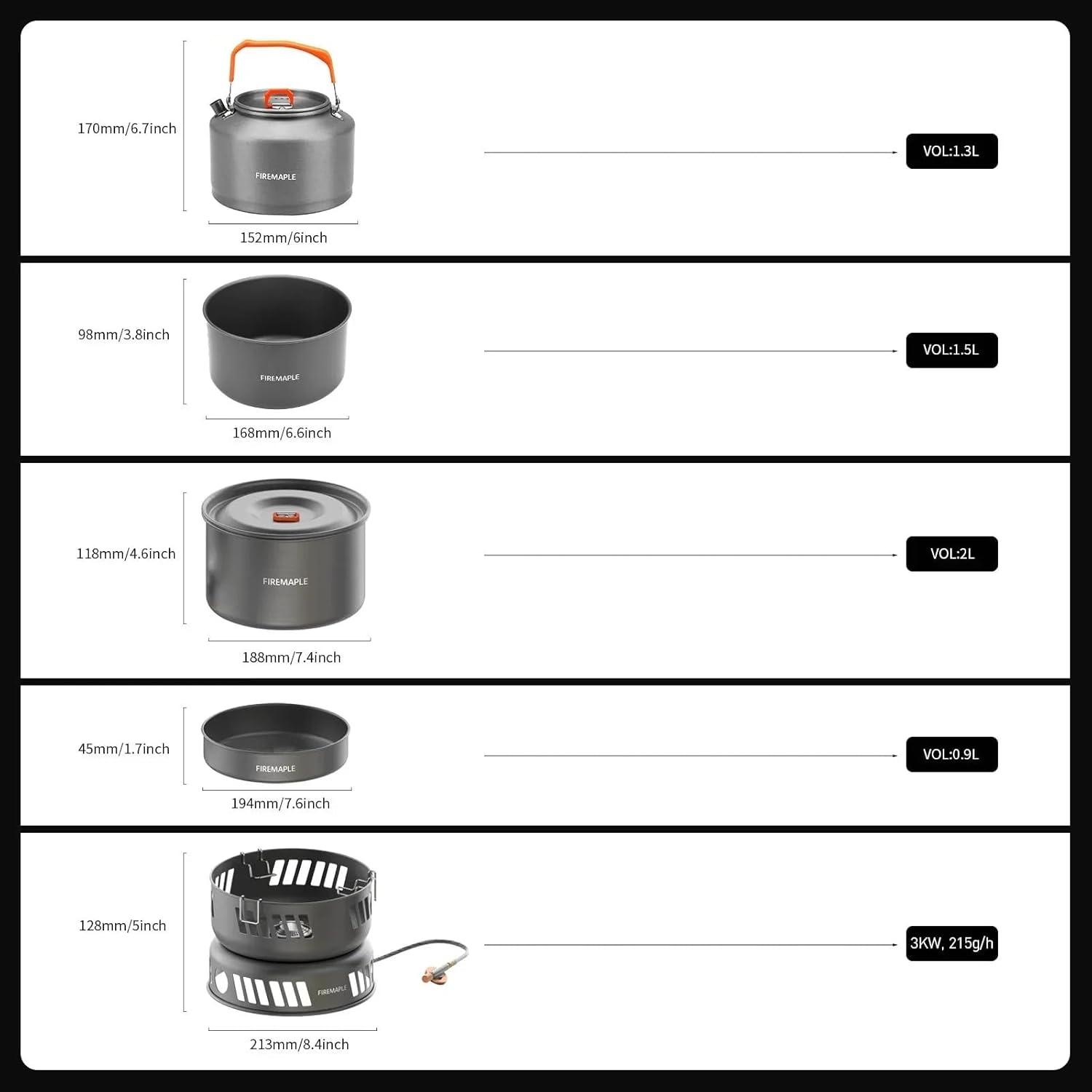 imageFire Maple Versatile Outdoor Cooking Set Gas Stove Aluminum Compact ampamp Durable Camping Cookware KitGas