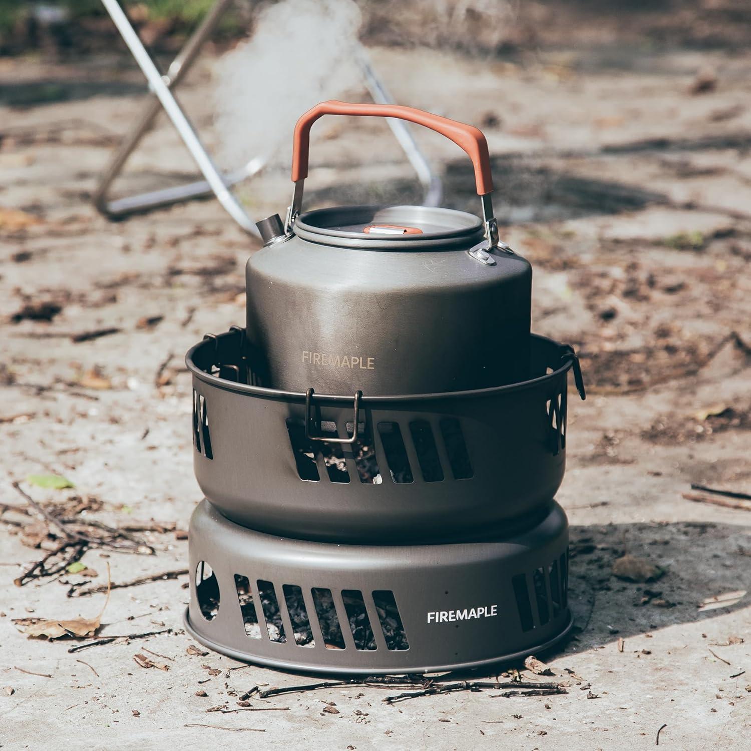 imageFire Maple Versatile Outdoor Cooking Set Gas Stove Aluminum Compact ampamp Durable Camping Cookware KitGas