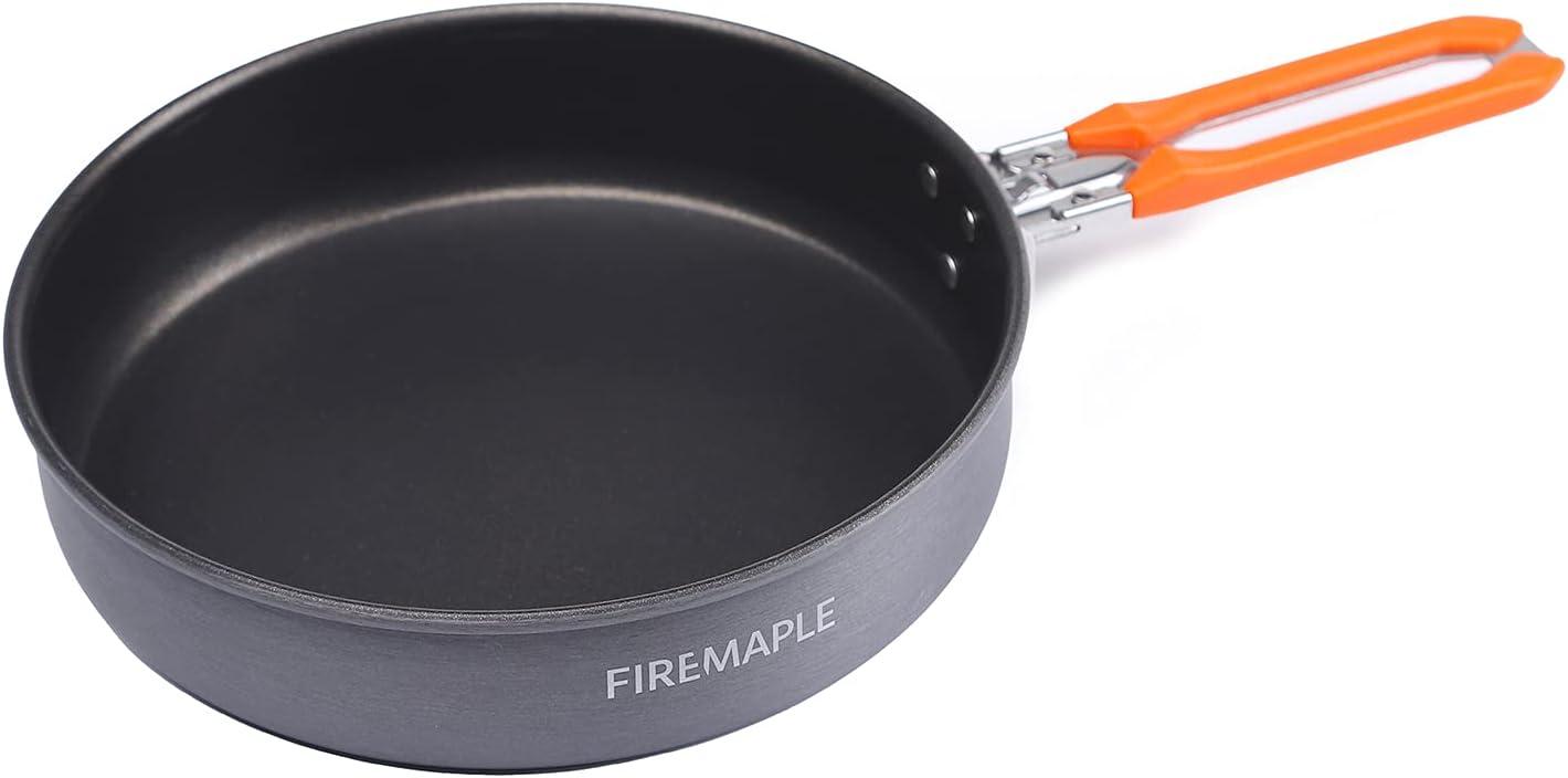 imageFireMaple 76 Inch Camping Frying Pan wNonstick Coating Durable Lightweight Camping Skillet for Cooking Egg Steak Outdoor Kitchen Equipment Gear Portable Backpacking Cooking Pan