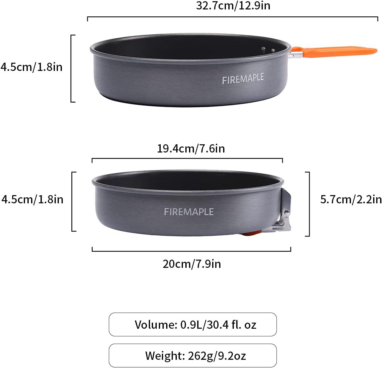 imageFireMaple 76 Inch Camping Frying Pan wNonstick Coating Durable Lightweight Camping Skillet for Cooking Egg Steak Outdoor Kitchen Equipment Gear Portable Backpacking Cooking Pan