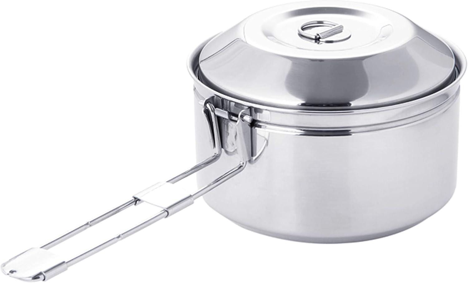 imageFireMaple Antarcti 10 Liter Stainless Steel Camping Bowls with Locking Lid Camping Cook Pot Folding Handle