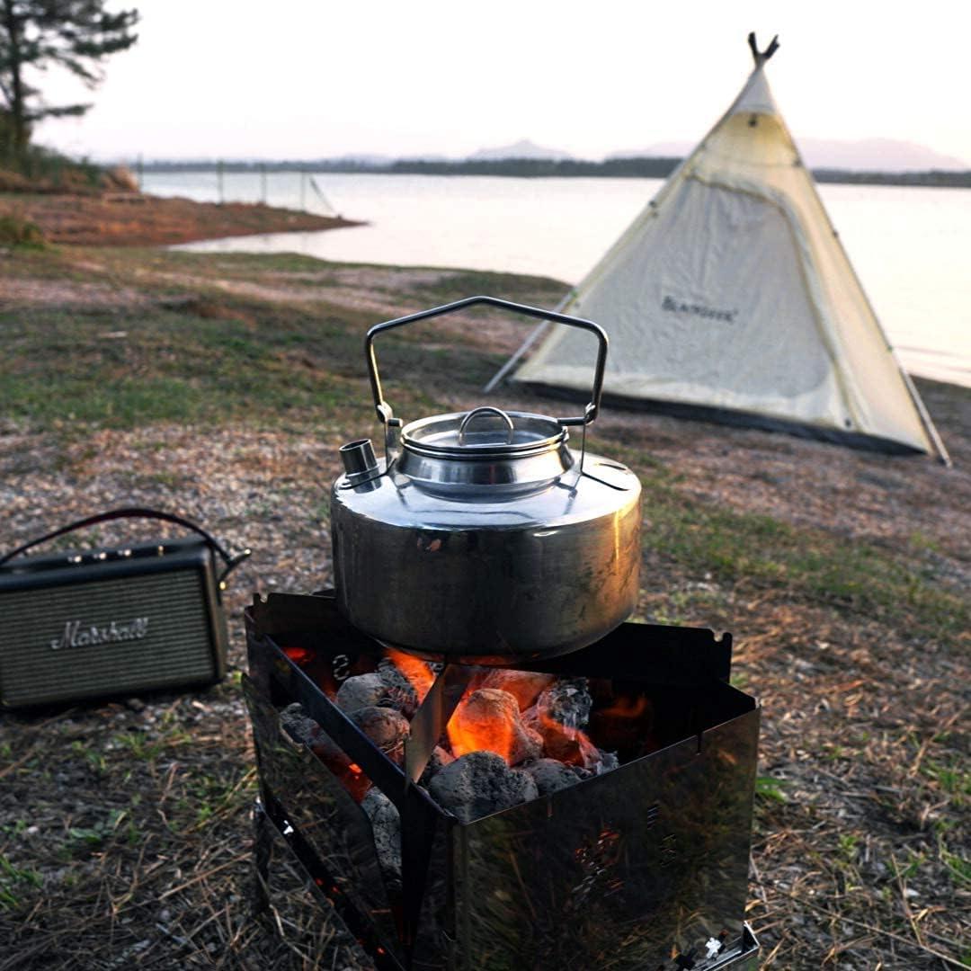 imageFireMaple Antarcti Portable 1 Liter Lightweight Stainless Steel Camping Kettle Durable and Portable Camp Tea Pot Ideal for Bushcraft and Outdoor Campfire Use11 Quarts