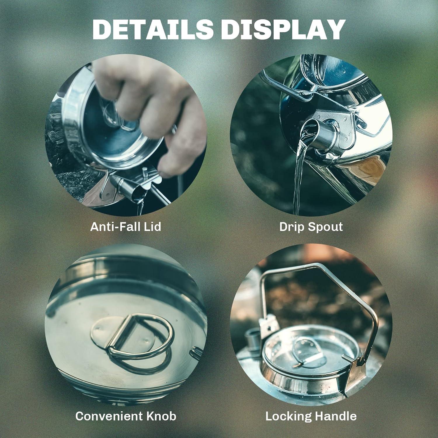 imageFireMaple Antarcti Portable 1 Liter Lightweight Stainless Steel Camping Kettle Durable and Portable Camp Tea Pot Ideal for Bushcraft and Outdoor Campfire Use11 Quarts