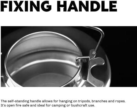 imageFireMaple Antarcti Portable 1 Liter Lightweight Stainless Steel Camping Kettle Durable and Portable Camp Tea Pot Ideal for Bushcraft and Outdoor Campfire Use06 Quarts