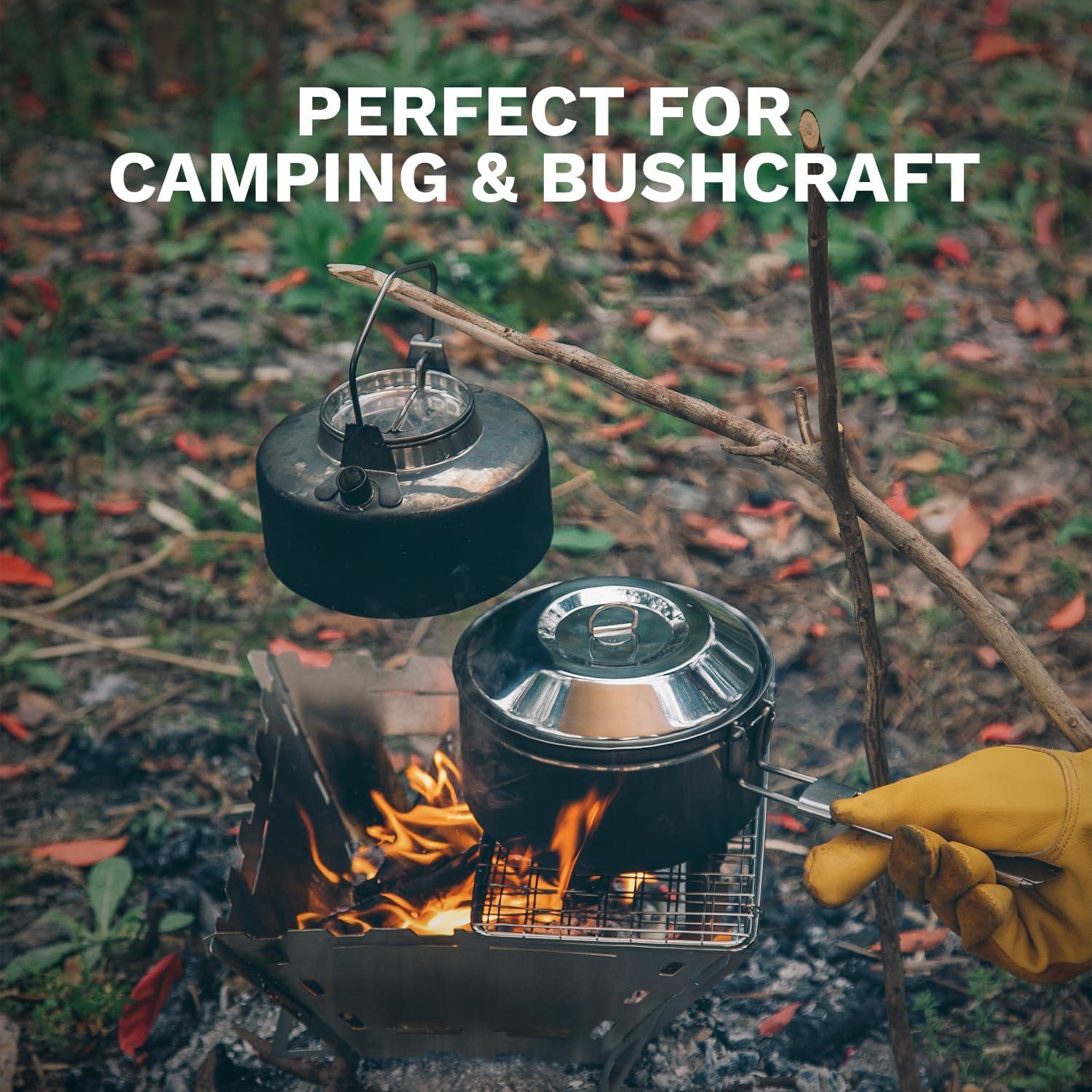 imageFireMaple Antarcti SS Kettle Pot Set 188 Stainless Steel all Steel Construction Ideal for Camping Bushcraft Use Compact Cookware Set