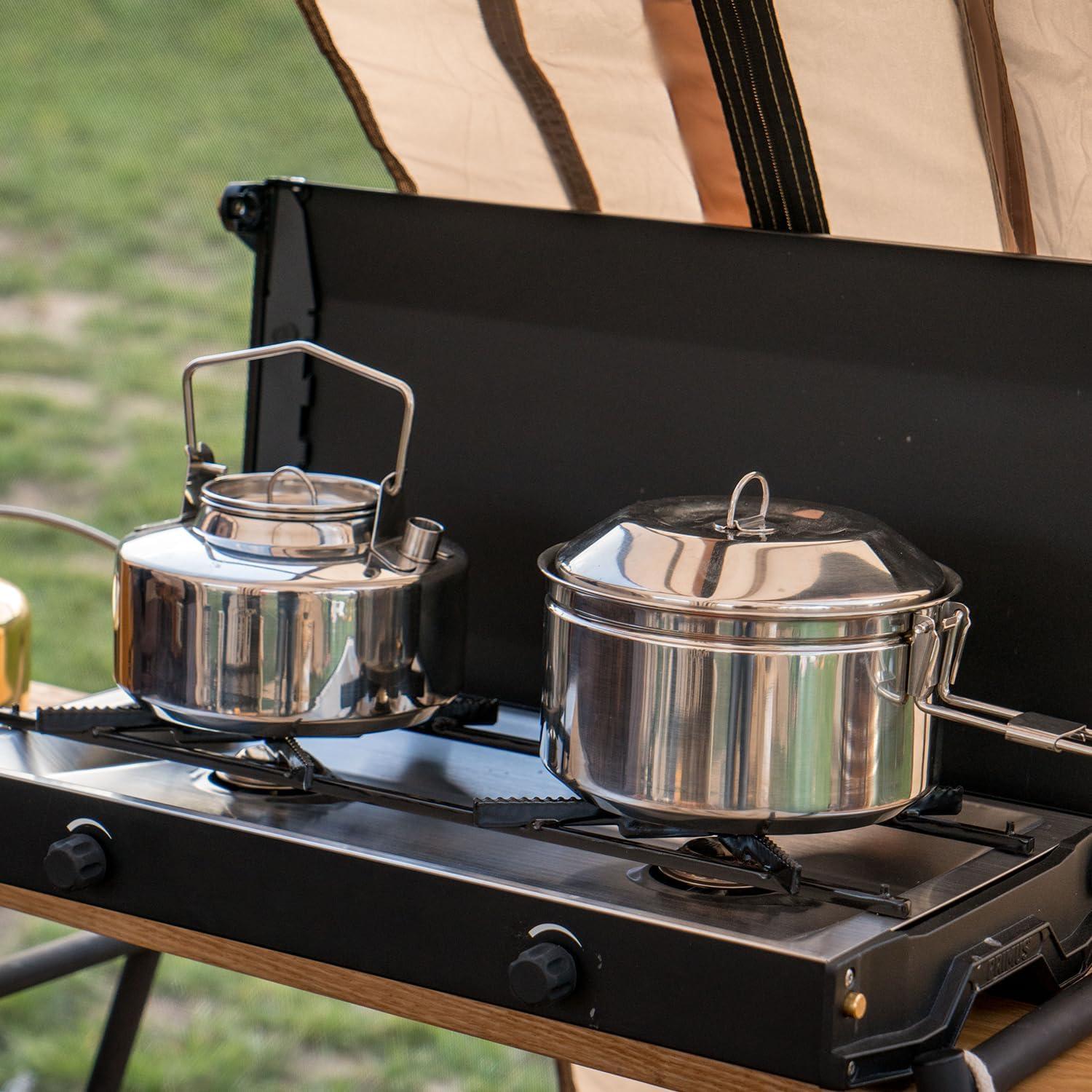 imageFireMaple Antarcti SS Kettle Pot Set 188 Stainless Steel all Steel Construction Ideal for Camping Bushcraft Use Compact Cookware Set