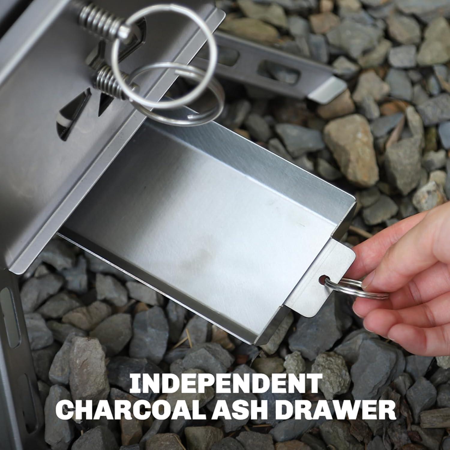 imageFireMaple Antarcti Tabletop Stove Outdoor Wood Burning Stove Portable with Chimney Pipe for Cooking and Camping