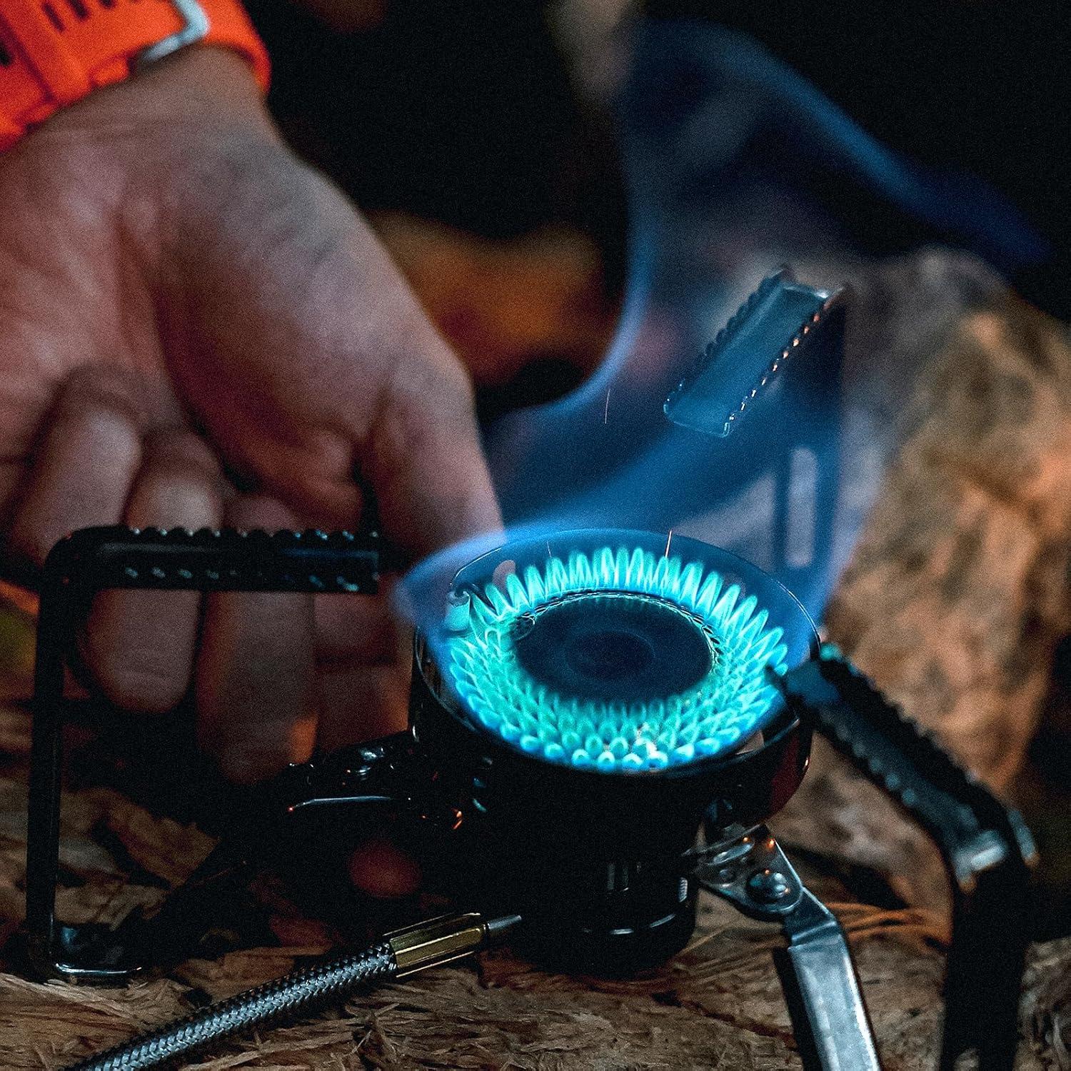 imageFireMaple FMS125 PRO Gas Stove Compact HighPowered Backpacking Stove with WindResistant Flame Stable Detachable Design Electric Ignition Lightweight ampamp Durable for Camping ampamp Hiking