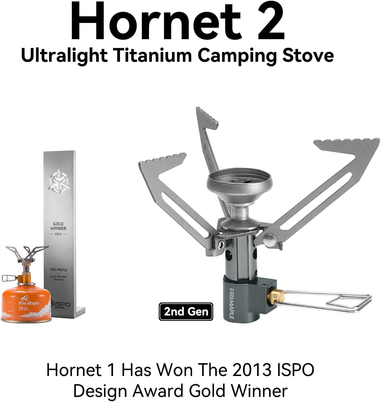 imageFireMaple FMS300T Portable Stove Ultra Light Hiking Stove Titanium for Backpacking Camping Outdoor ISPO Design Award Gold WinnerHornet 2