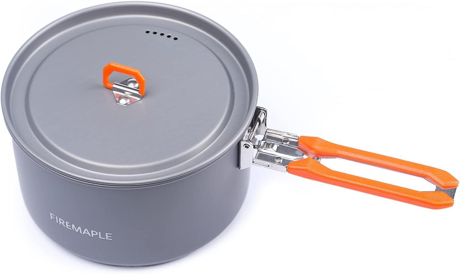 imageFireMaple Feast 4 Piece Camping Cookware Cookware Cookware Kit Outdoor Cookware Set with Pots Kettle Saucepans and Spatula for Hiking Fishing PicnicFeast 2