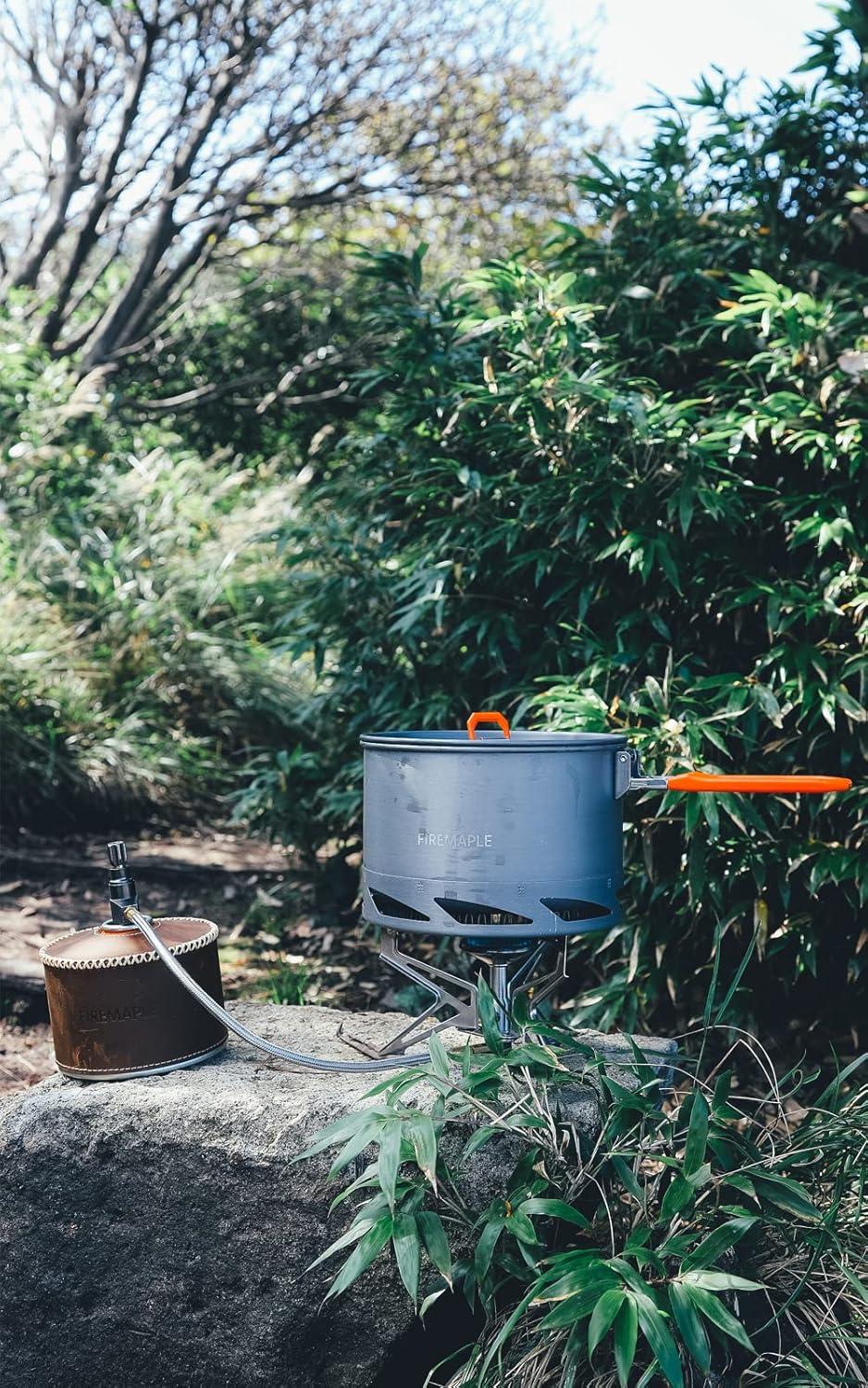 imageFireMaple Feast 4 Piece Camping Cookware Cookware Cookware Kit Outdoor Cookware Set with Pots Kettle Saucepans and Spatula for Hiking Fishing PicnicFeast heat exchanger