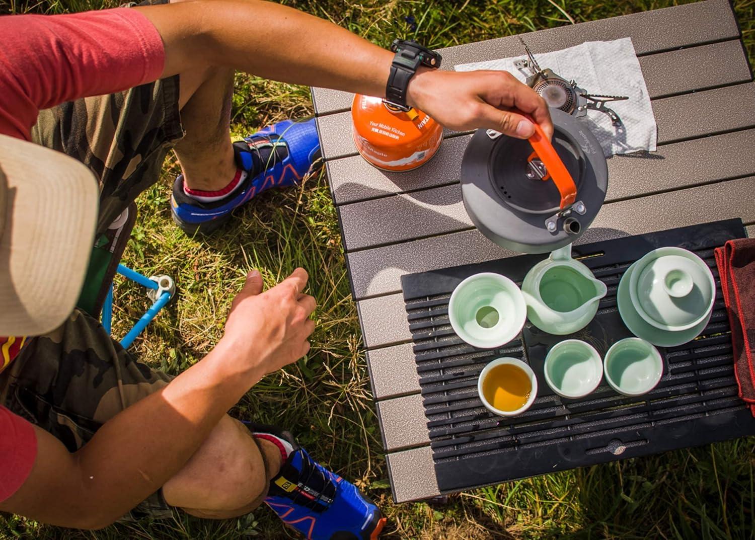 imageFireMaple Feast T3 Camping Kettle 08 Liter Lightweight Portable Teapot Aluminum for hiking campingFiremapleFMCT3