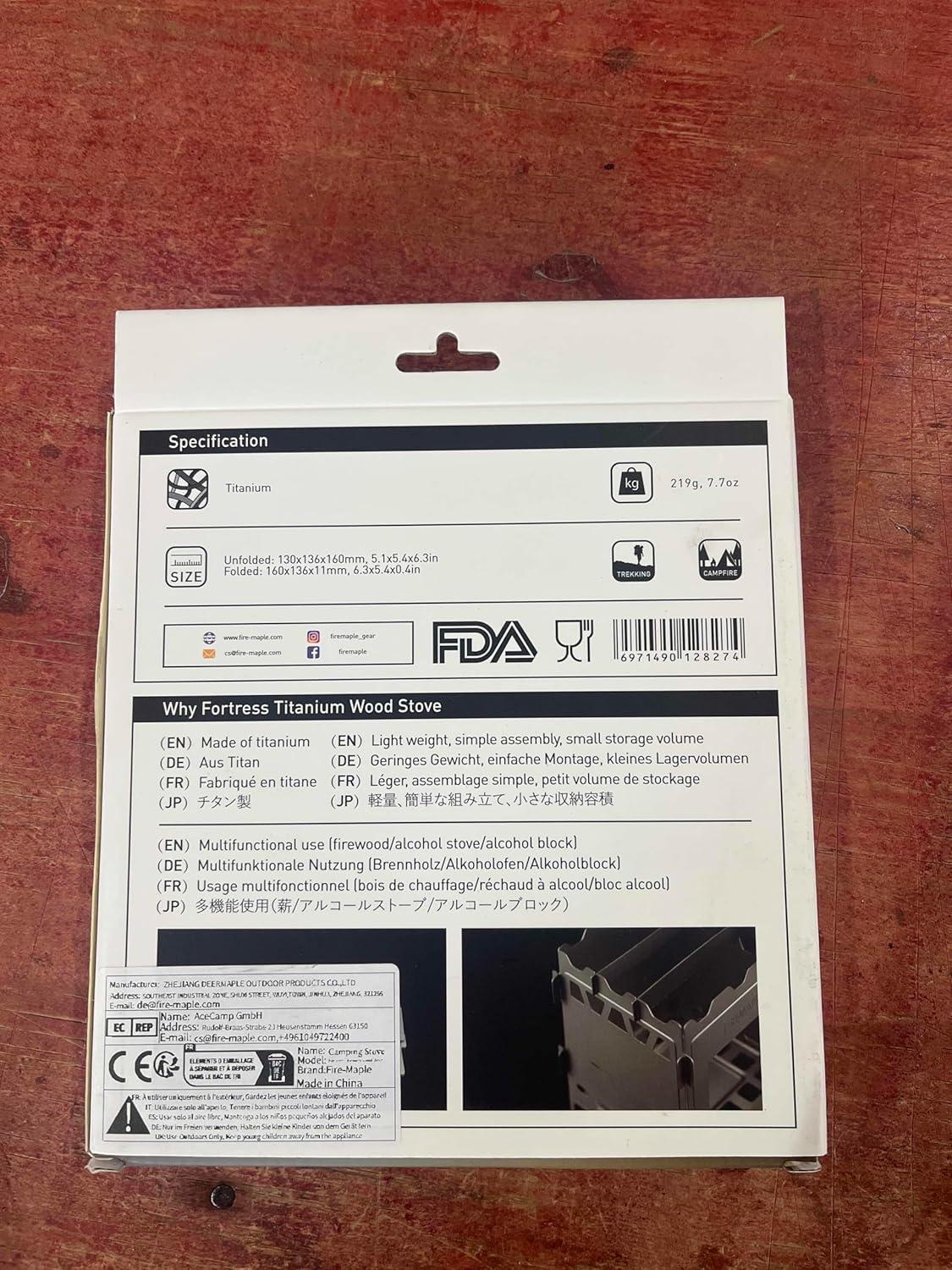 imageFireMaple Fortress Titanium Wood Stove UltraLightweight Compact ampamp MultiUse Stove for Camping Hiking ampamp Backpacking