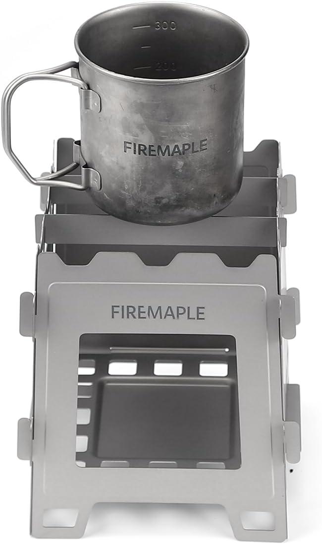 imageFireMaple Fortress Titanium Wood Stove UltraLightweight Compact ampamp MultiUse Stove for Camping Hiking ampamp Backpacking