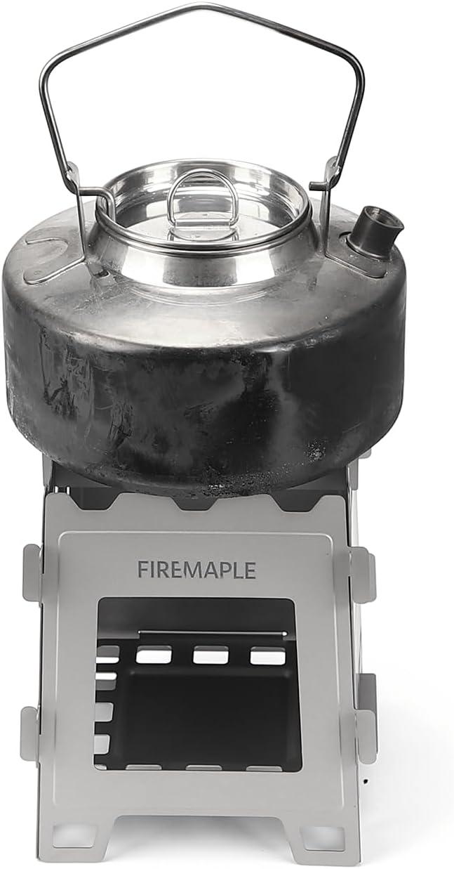 imageFireMaple Fortress Titanium Wood Stove UltraLightweight Compact ampamp MultiUse Stove for Camping Hiking ampamp Backpacking