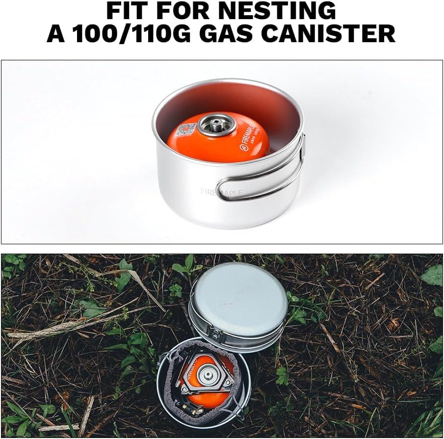 imageFireMaple Frost MINI Ultralight Camping Cookware Set Compact Aluminum Pot and Frypan for Backpacking and Hiking Lightweight Nesting Design Gas Canister Compatible