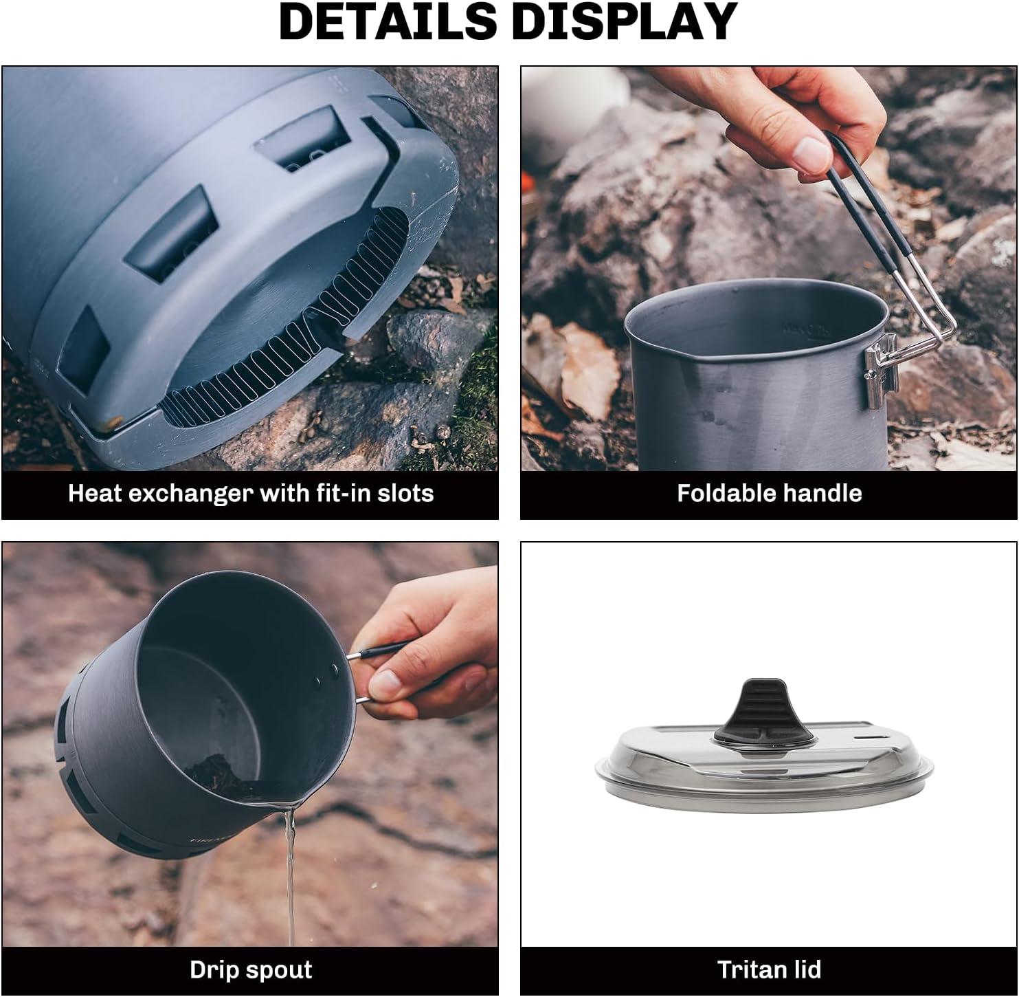 imageFireMaple Petrel Ultralight Pot High Efficiency Aluminum Camping and Backpacking Pot with HeatProof Handle Portable and CompactG2