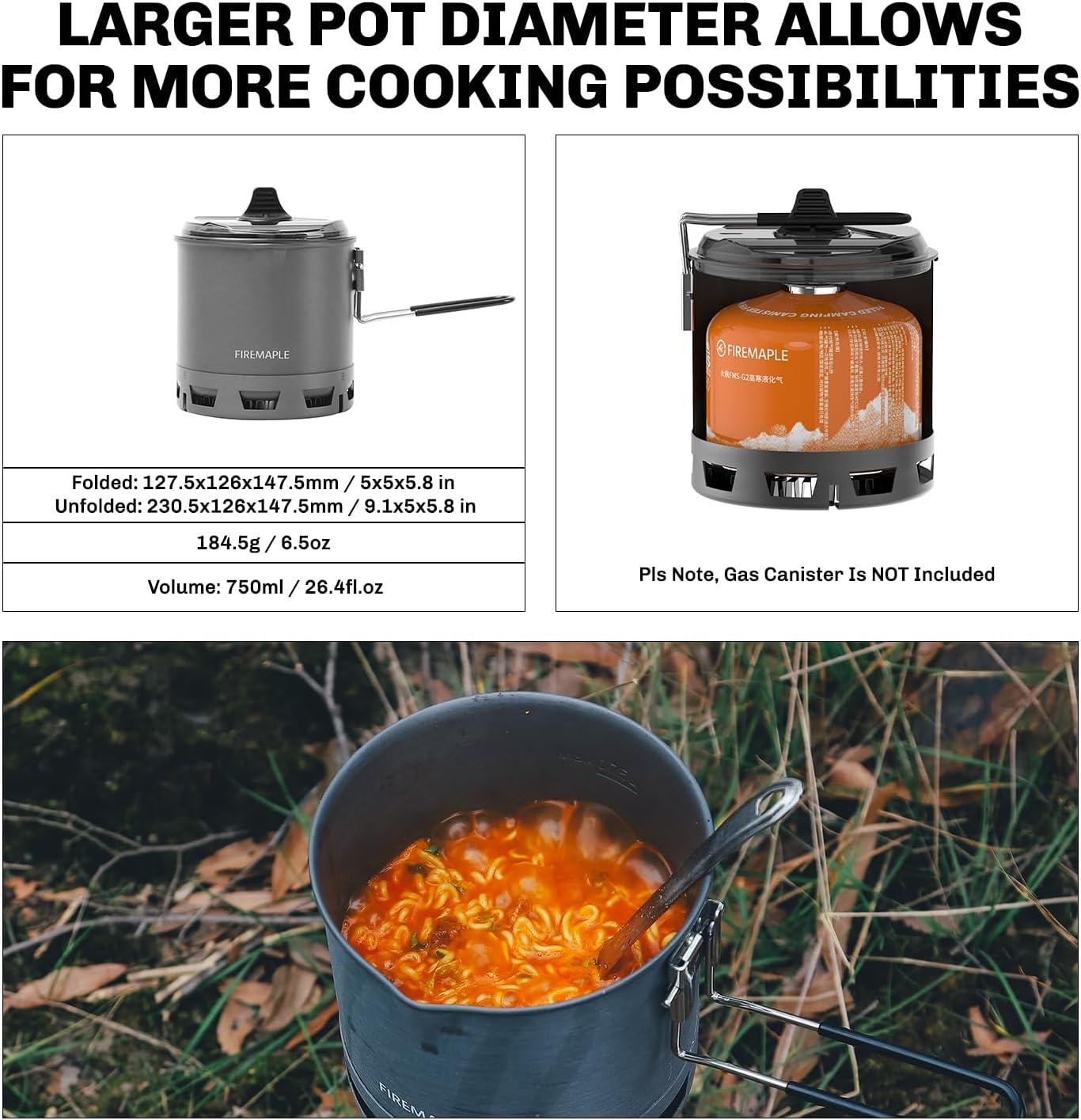 imageFireMaple Petrel Ultralight Pot High Efficiency Aluminum Camping and Backpacking Pot with HeatProof Handle Portable and CompactG2