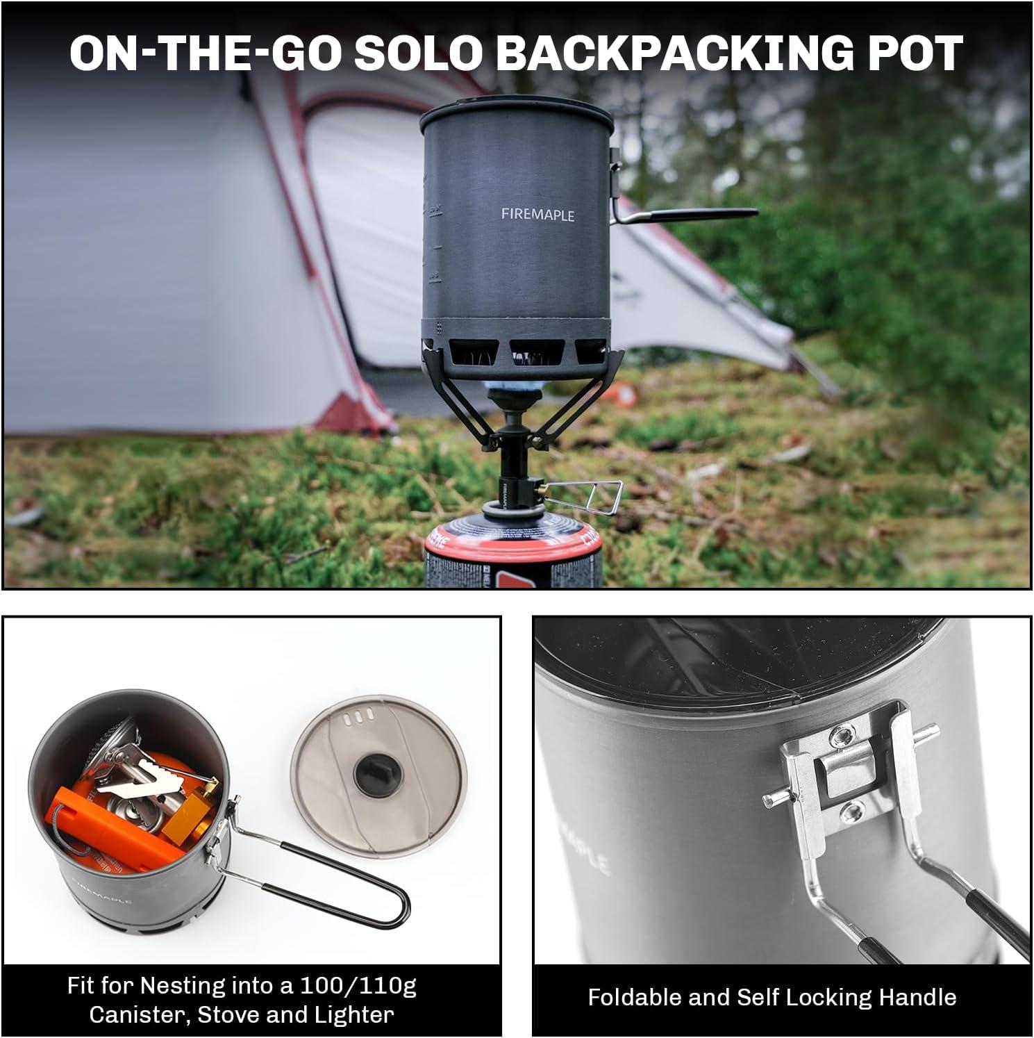 imageFireMaple Petrel Ultralight Pot High Efficiency Aluminum Camping and Backpacking Pot with HeatProof Handle Portable and CompactG3