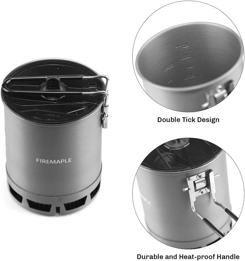 imageFireMaple Petrel Ultralight Pot High Efficiency Aluminum Camping and Backpacking Pot with HeatProof Handle Portable and CompactG3