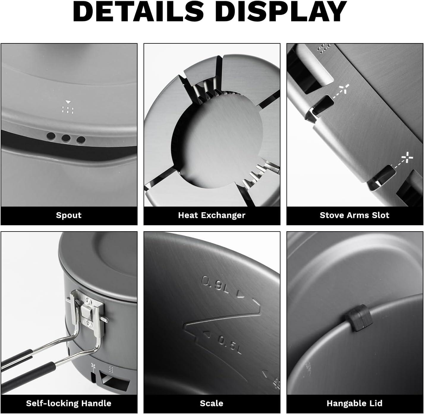 imageFireMaple Petrel Ultralight Pot High Efficiency Aluminum Camping and Backpacking Pot with HeatProof Handle Portable and CompactPetrel Ramen Pot