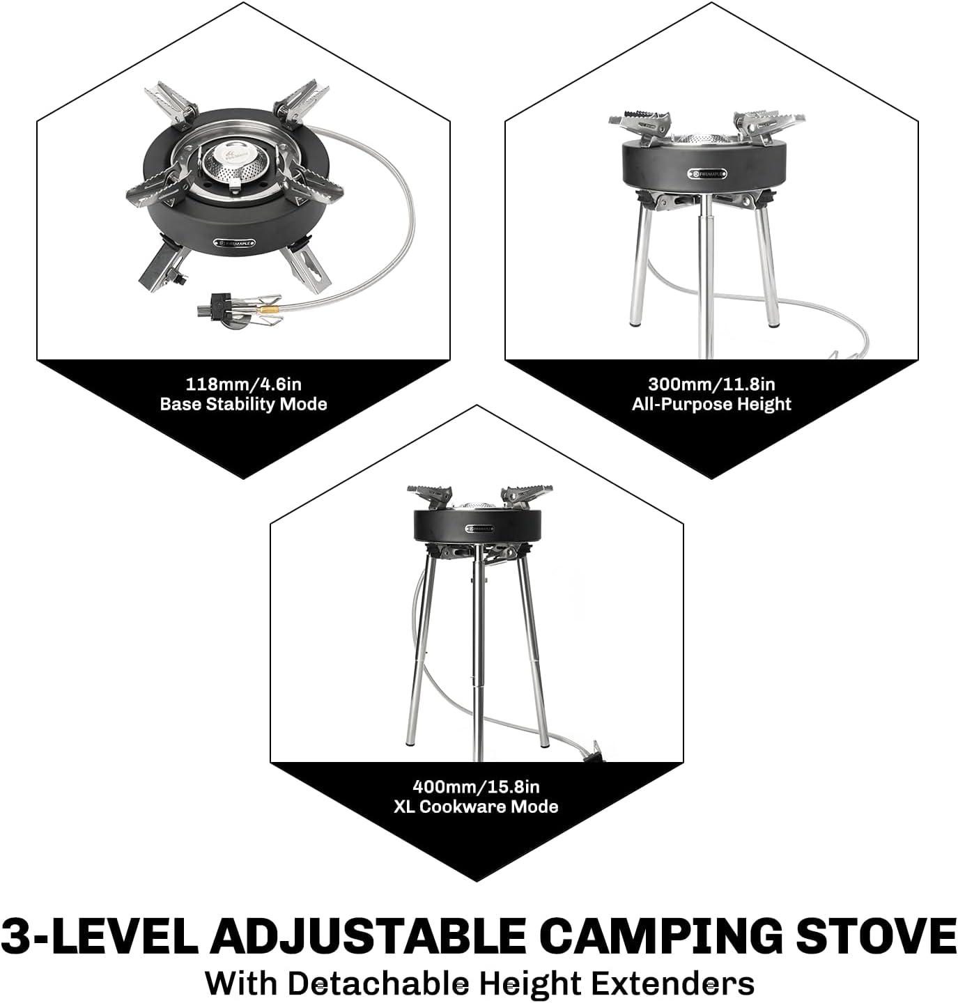 imageFireMaple Saturn X Camping Stove HighPower Outdoor Cooking Stove with Dual Preheating Tubes WindResistant Adjustable Height and Foldable Supports for Camping