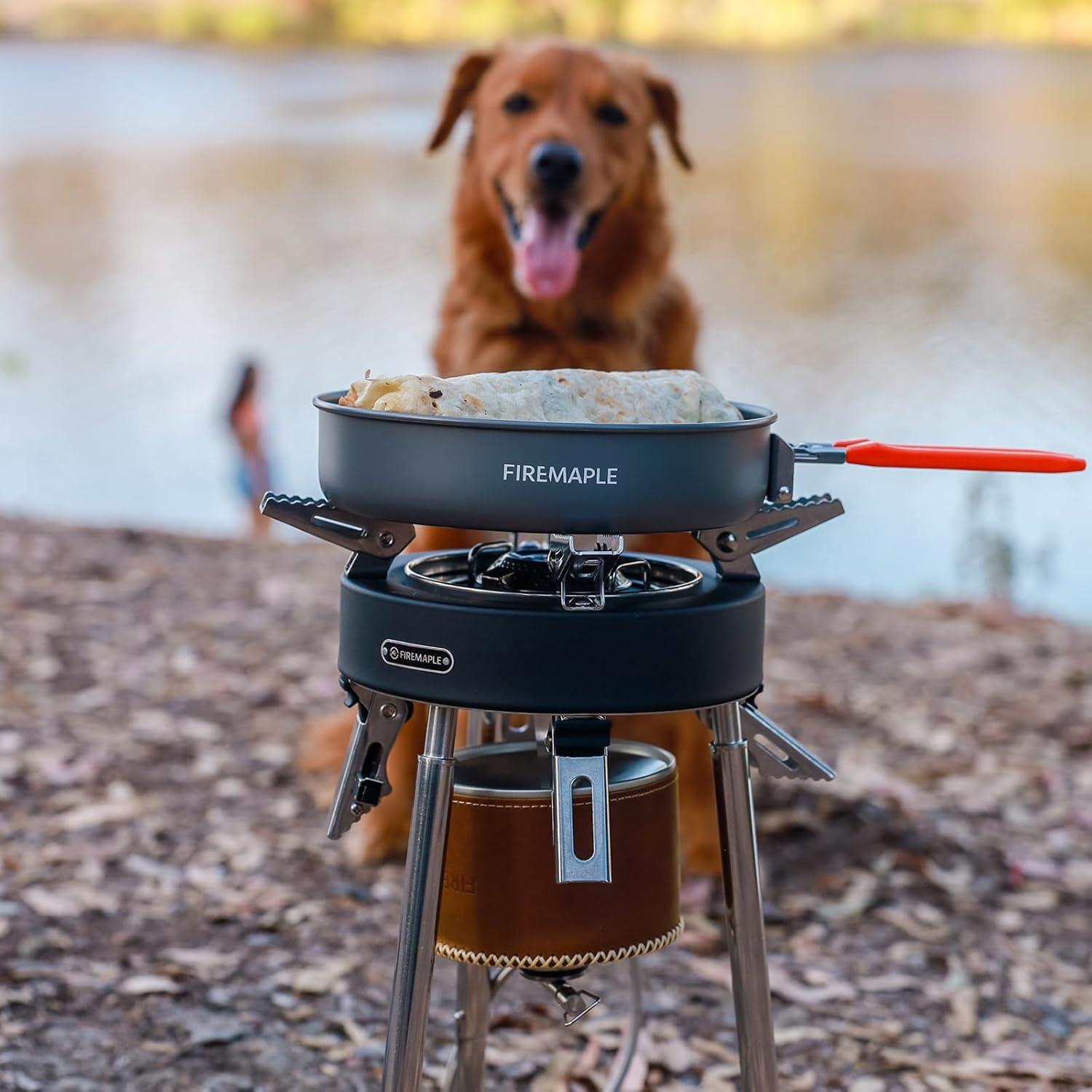 imageFireMaple Saturn X Camping Stove HighPower Outdoor Cooking Stove with Dual Preheating Tubes WindResistant Adjustable Height and Foldable Supports for Camping