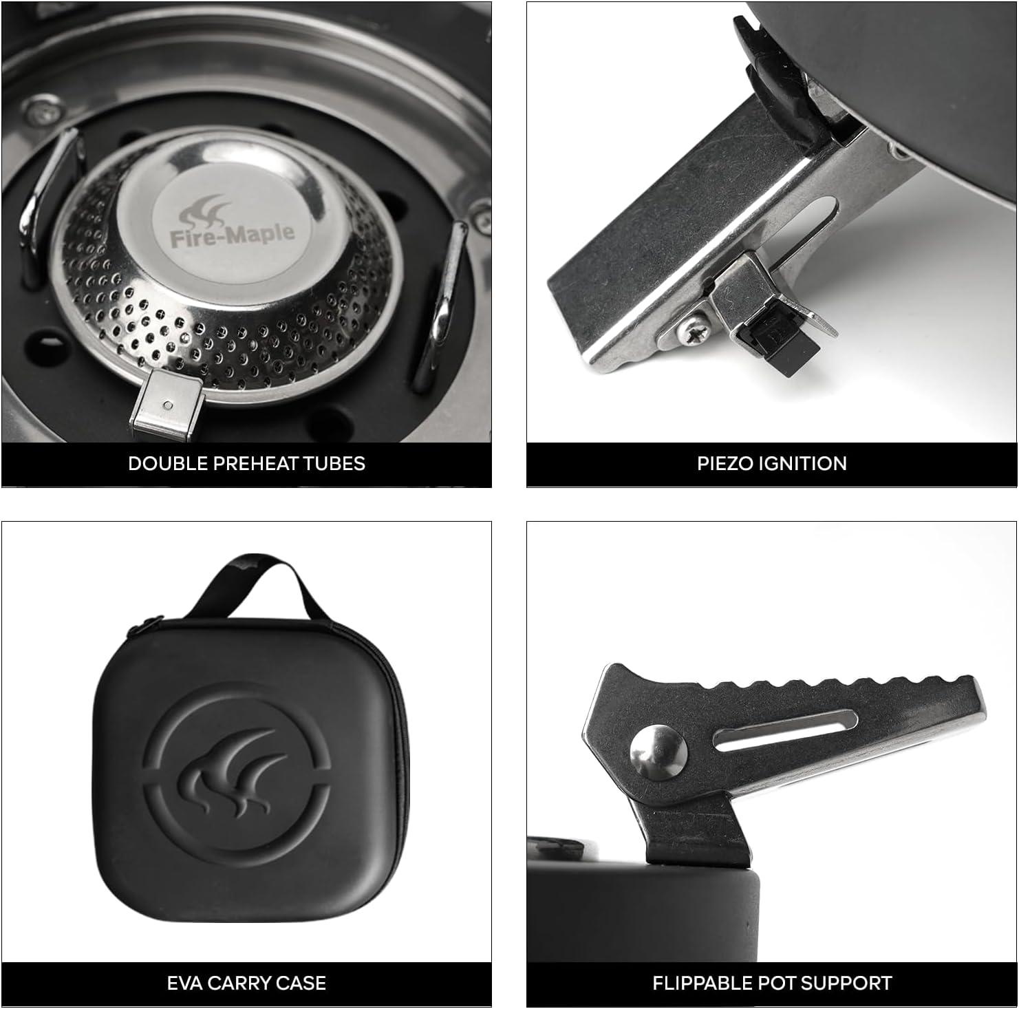 imageFireMaple Saturn X Camping Stove HighPower Outdoor Cooking Stove with Dual Preheating Tubes WindResistant Adjustable Height and Foldable Supports for Camping