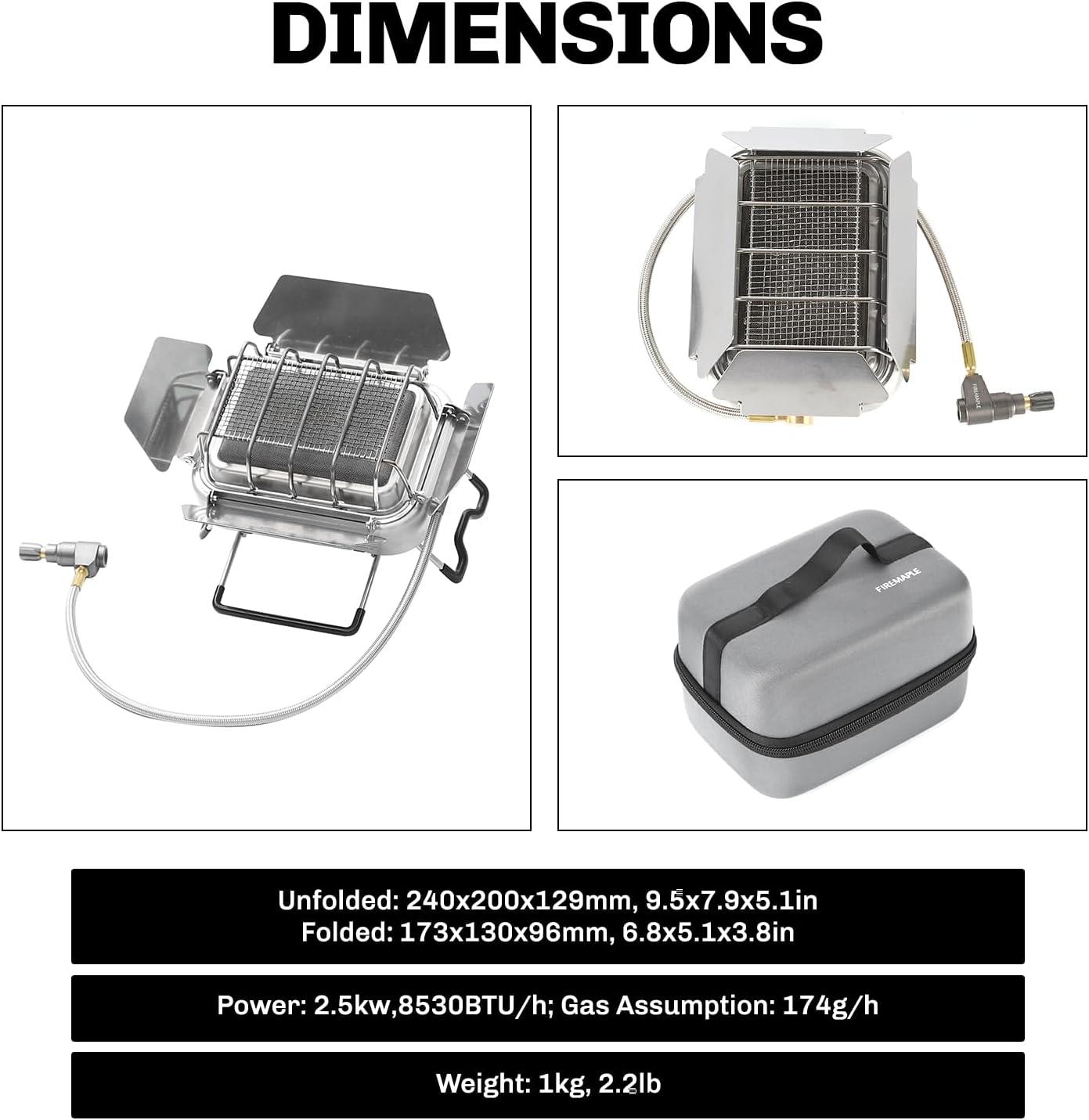 imageFireMaple Sunflower X DualPurpose Camping Heater ampamp Stove 25kW8530BTU Portable Infrared Outdoor Heater with Windproof Design Compact Stainless Steel for Hiking Backpacking ampamp EmergencySunflower2