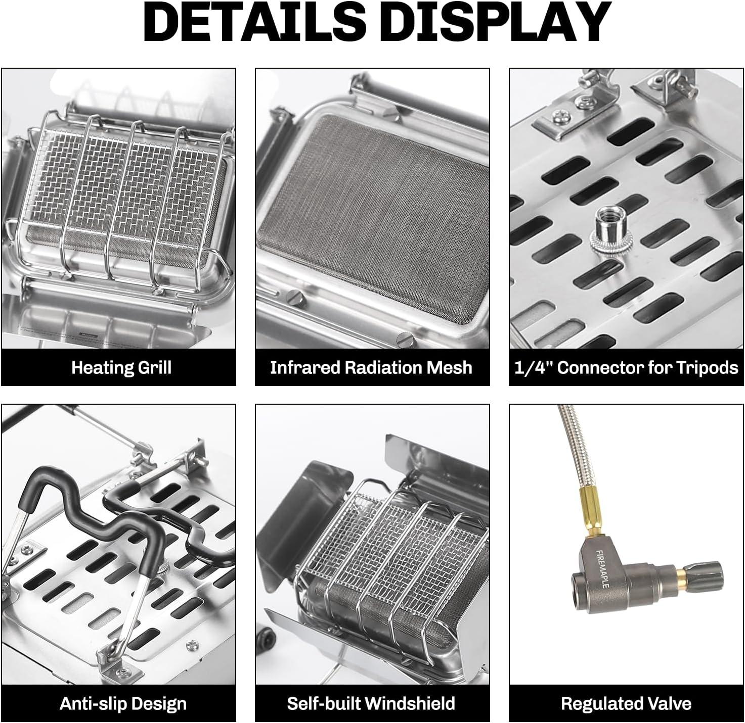 imageFireMaple Sunflower X DualPurpose Camping Heater ampamp Stove 25kW8530BTU Portable Infrared Outdoor Heater with Windproof Design Compact Stainless Steel for Hiking Backpacking ampamp EmergencySunflower2