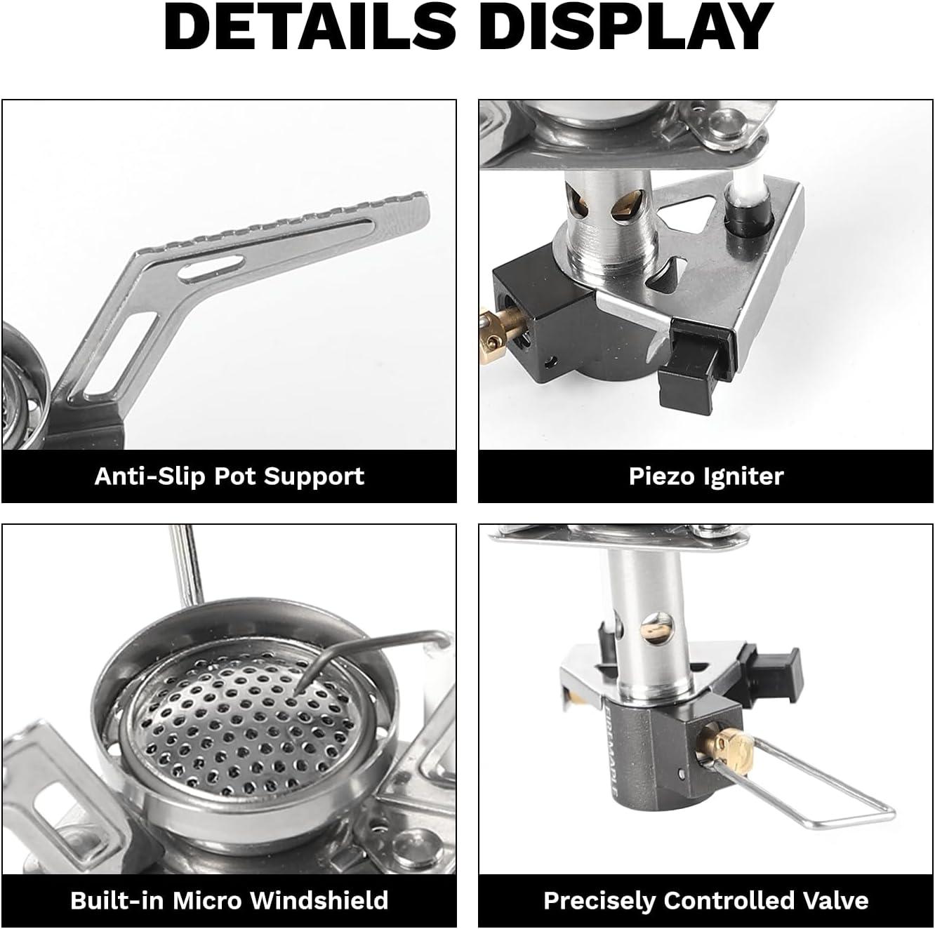 imageFireMaple Torch Gas Stove Ultralight Backpacking Camping Stove Builtin Piezo Ignition Stainless Steel ampamp Aluminum Alloy Compact ampamp Portable Ideal for Hiking ampamp Outdoor CookingTorch Gas Stove