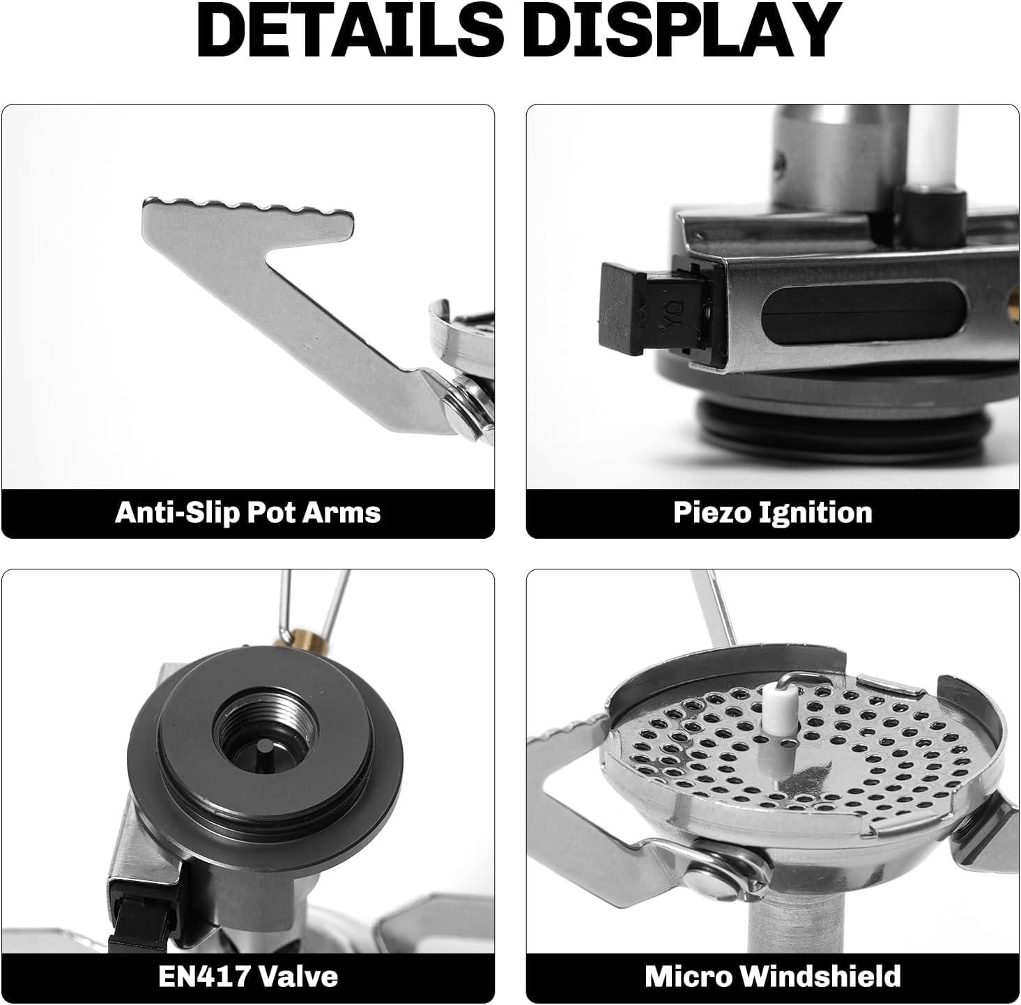 imageFireMaple Torch Gas Stove Ultralight Backpacking Camping Stove Builtin Piezo Ignition Stainless Steel ampamp Aluminum Alloy Compact ampamp Portable Ideal for Hiking ampamp Outdoor Cookinggreenpeak1