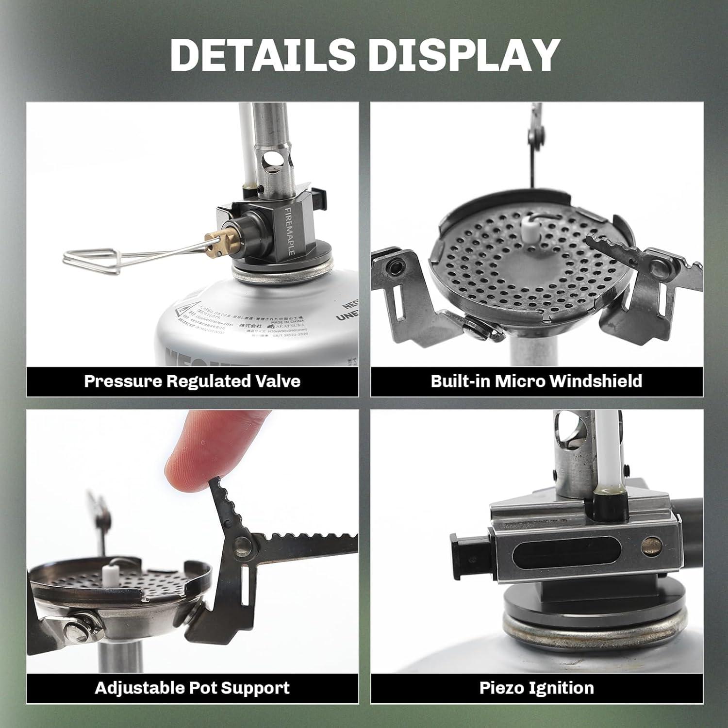 imageFireMaple Torch Gas Stove Ultralight Backpacking Camping Stove Builtin Piezo Ignition Stainless Steel ampamp Aluminum Alloy Compact ampamp Portable Ideal for Hiking ampamp Outdoor Cookinggreenpeak2