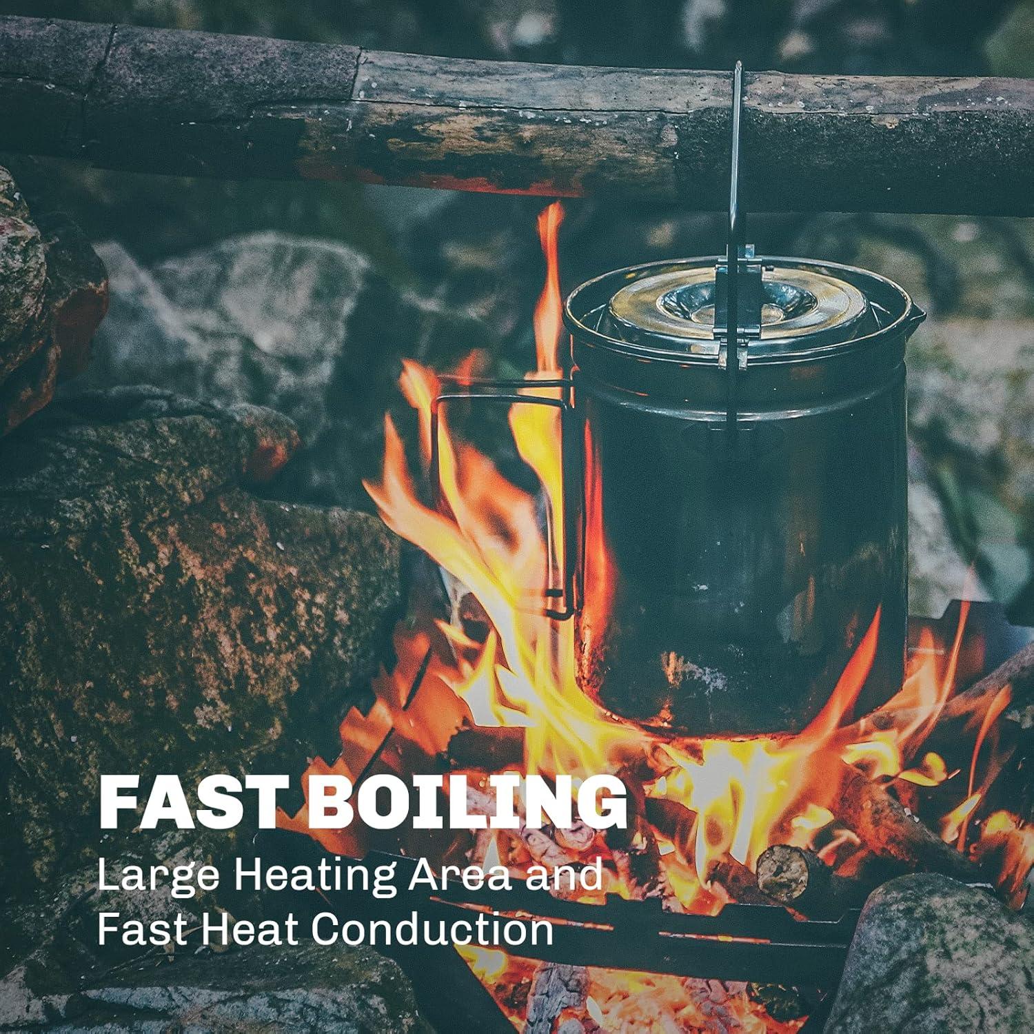 imageFiremaple Antarcti Stainless Steel Pot Food Grade SUS304 Camping Pot with Steaming Function Lightweight and Durable for Outdoor Cooking12L