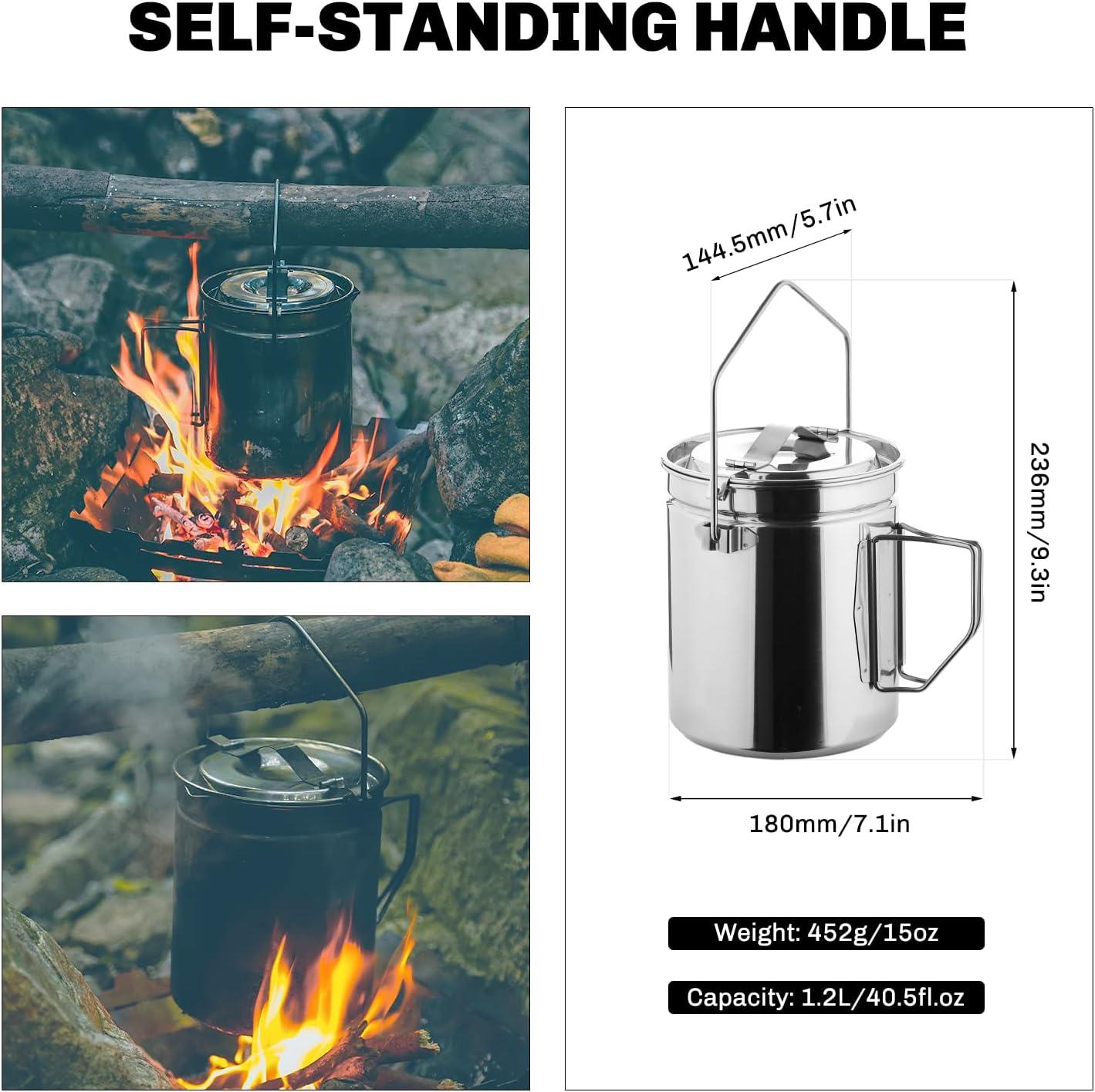 imageFiremaple Antarcti Stainless Steel Pot Food Grade SUS304 Camping Pot with Steaming Function Lightweight and Durable for Outdoor Cooking12L