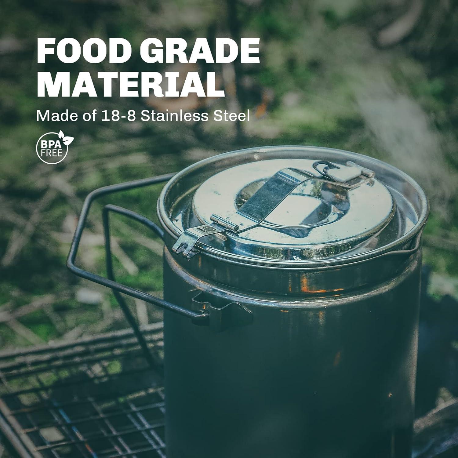 imageFiremaple Antarcti Stainless Steel Pot Food Grade SUS304 Camping Pot with Steaming Function Lightweight and Durable for Outdoor Cooking12L