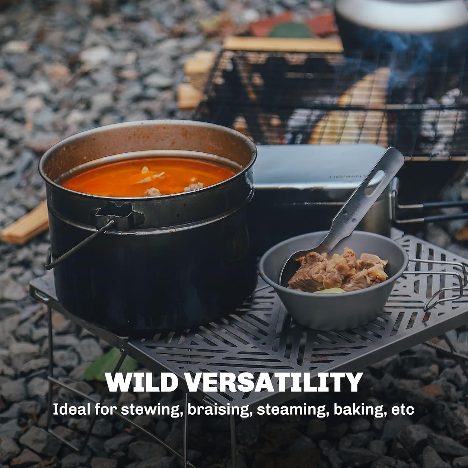 imageFiremaple Antarcti Stainless Steel Pot Food Grade SUS304 Camping Pot with Steaming Function Lightweight and Durable for Outdoor Cooking18L