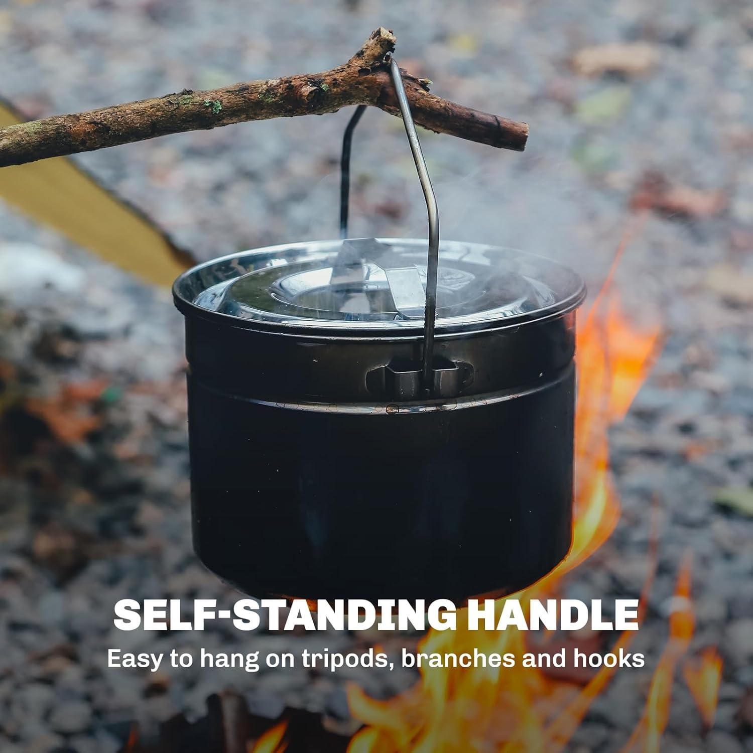 imageFiremaple Antarcti Stainless Steel Pot Food Grade SUS304 Camping Pot with Steaming Function Lightweight and Durable for Outdoor Cooking18L