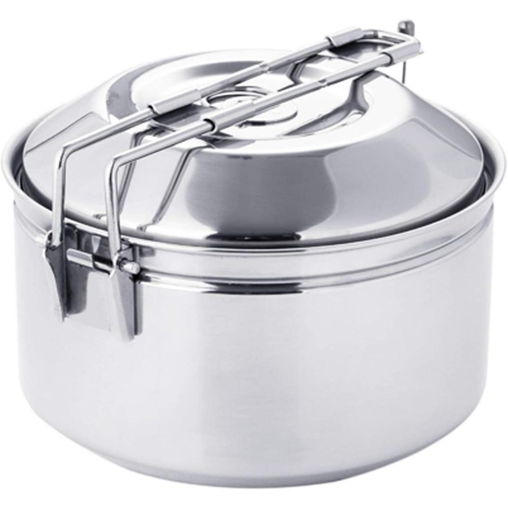 imageFireMaple Antarcti 10 Liter Stainless Steel Camping Bowls with Locking Lid Camping Cook Pot Folding Handle