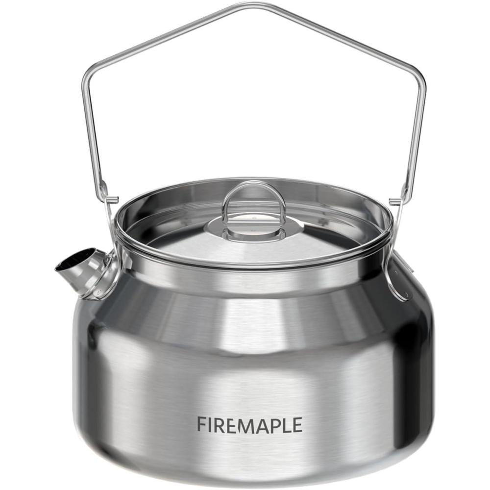 imageFireMaple Antarcti Portable 1 Liter Lightweight Stainless Steel Camping Kettle Durable and Portable Camp Tea Pot Ideal for Bushcraft and Outdoor Campfire Use13 Quarts